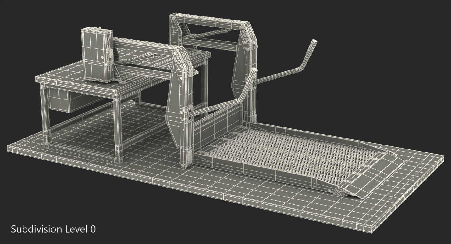 Hydraulic Wheelchair Lift Rigged 3D