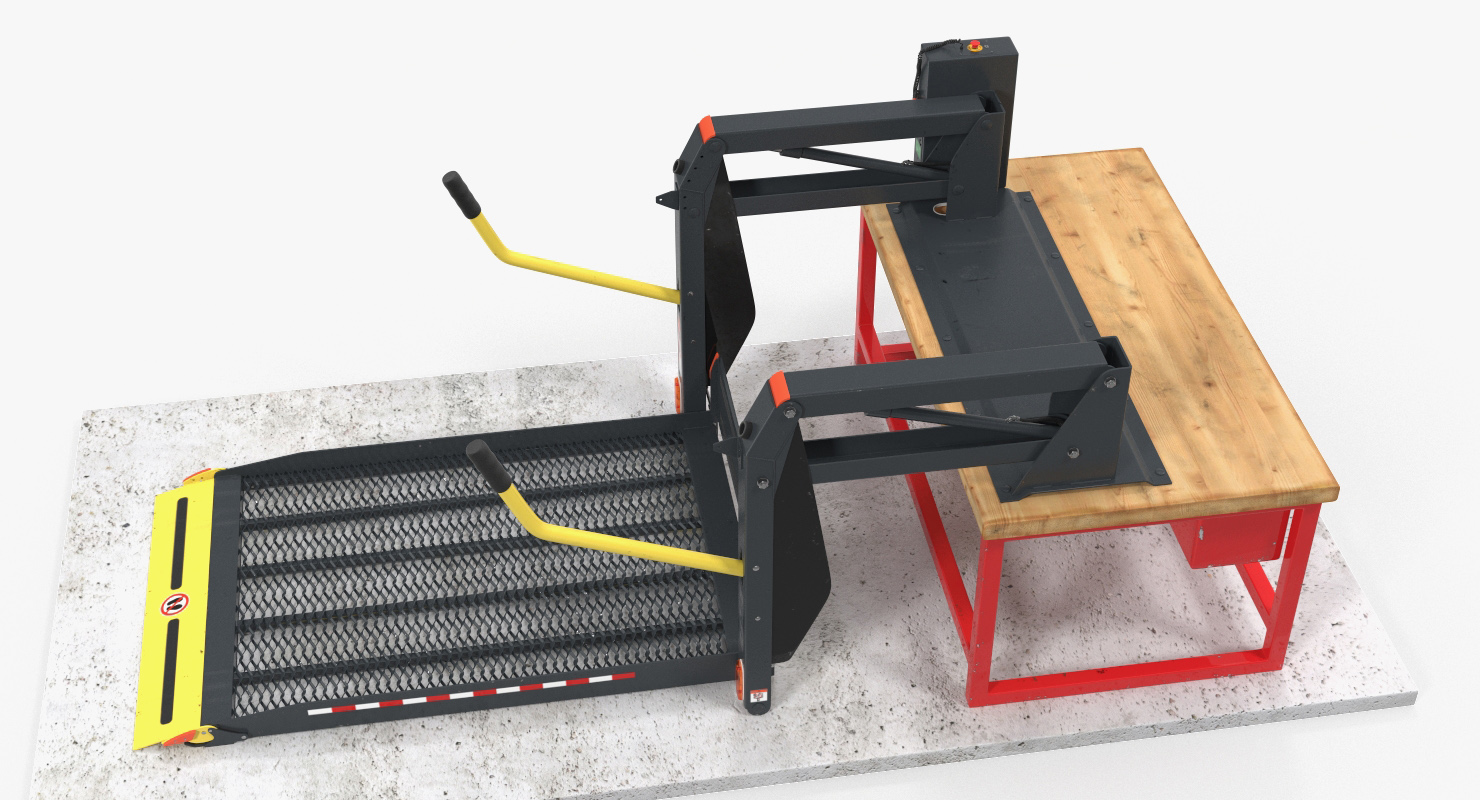 Hydraulic Wheelchair Lift Rigged 3D