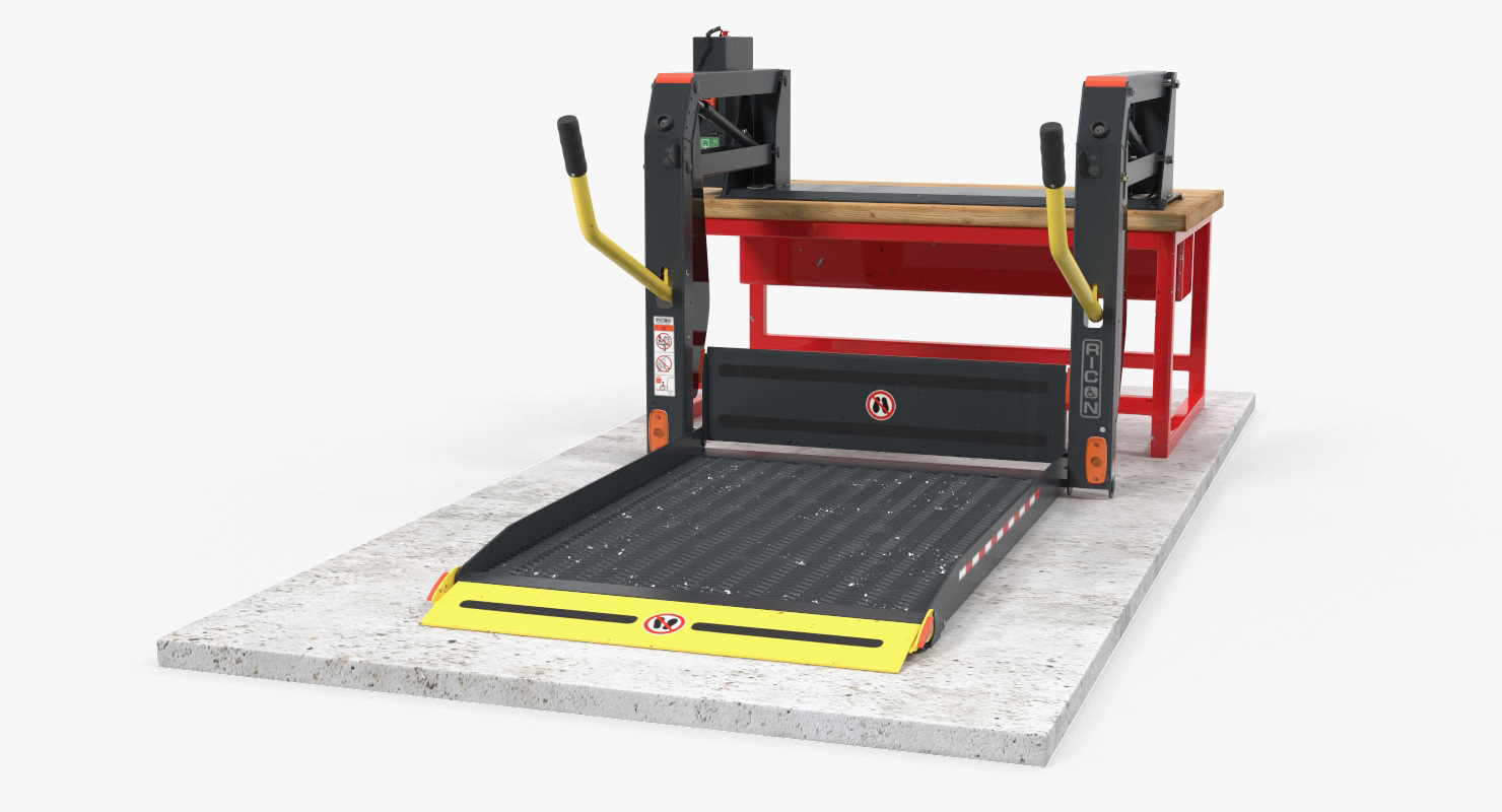 Hydraulic Wheelchair Lift Rigged 3D