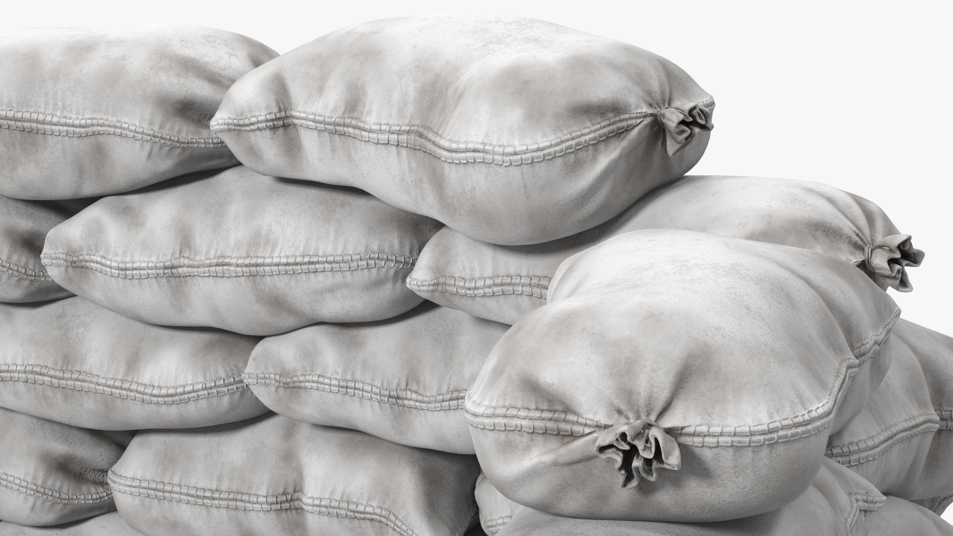 Sandbag Barricade White Dirty 3D model