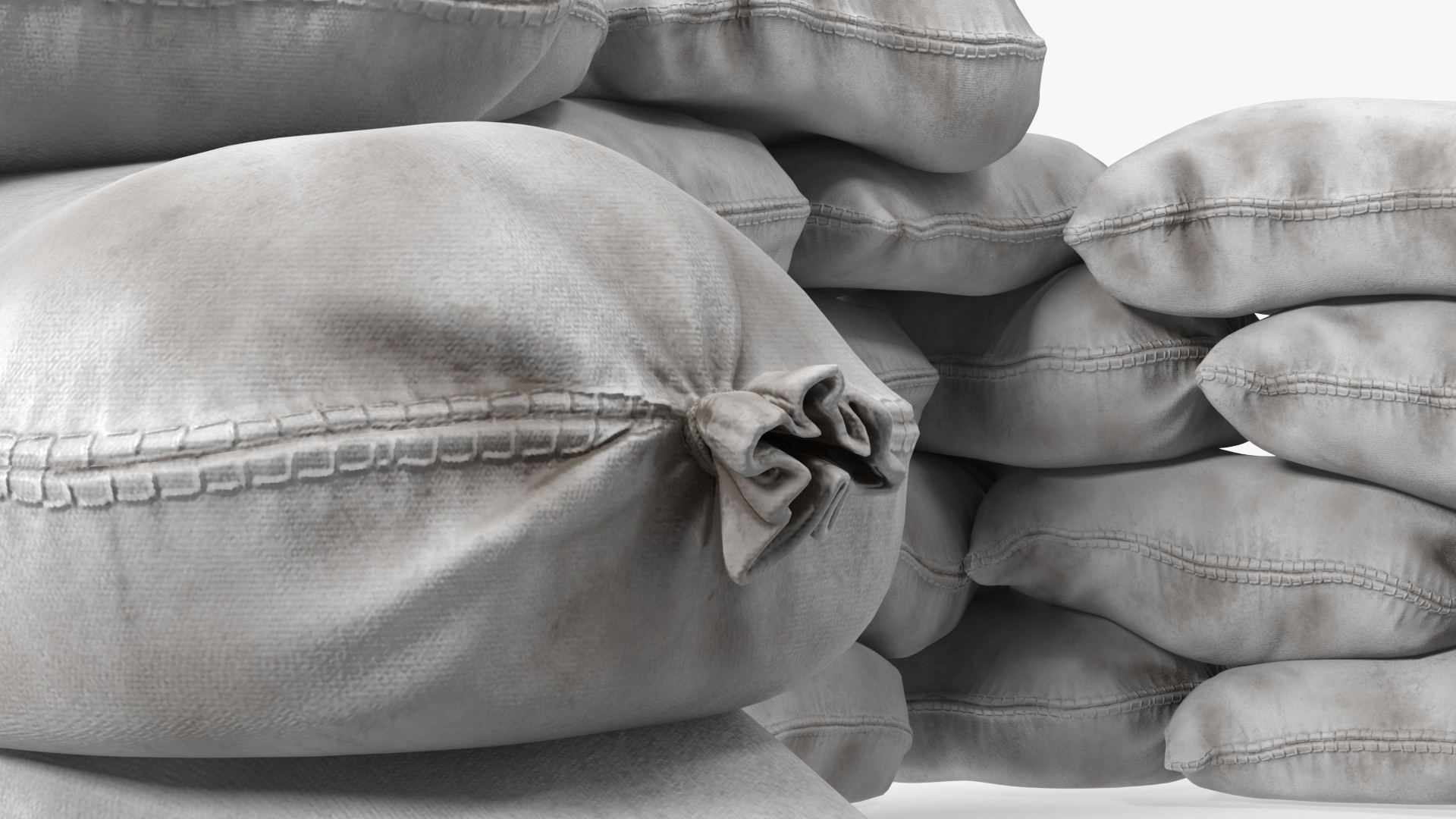 Sandbag Barricade White Dirty 3D model