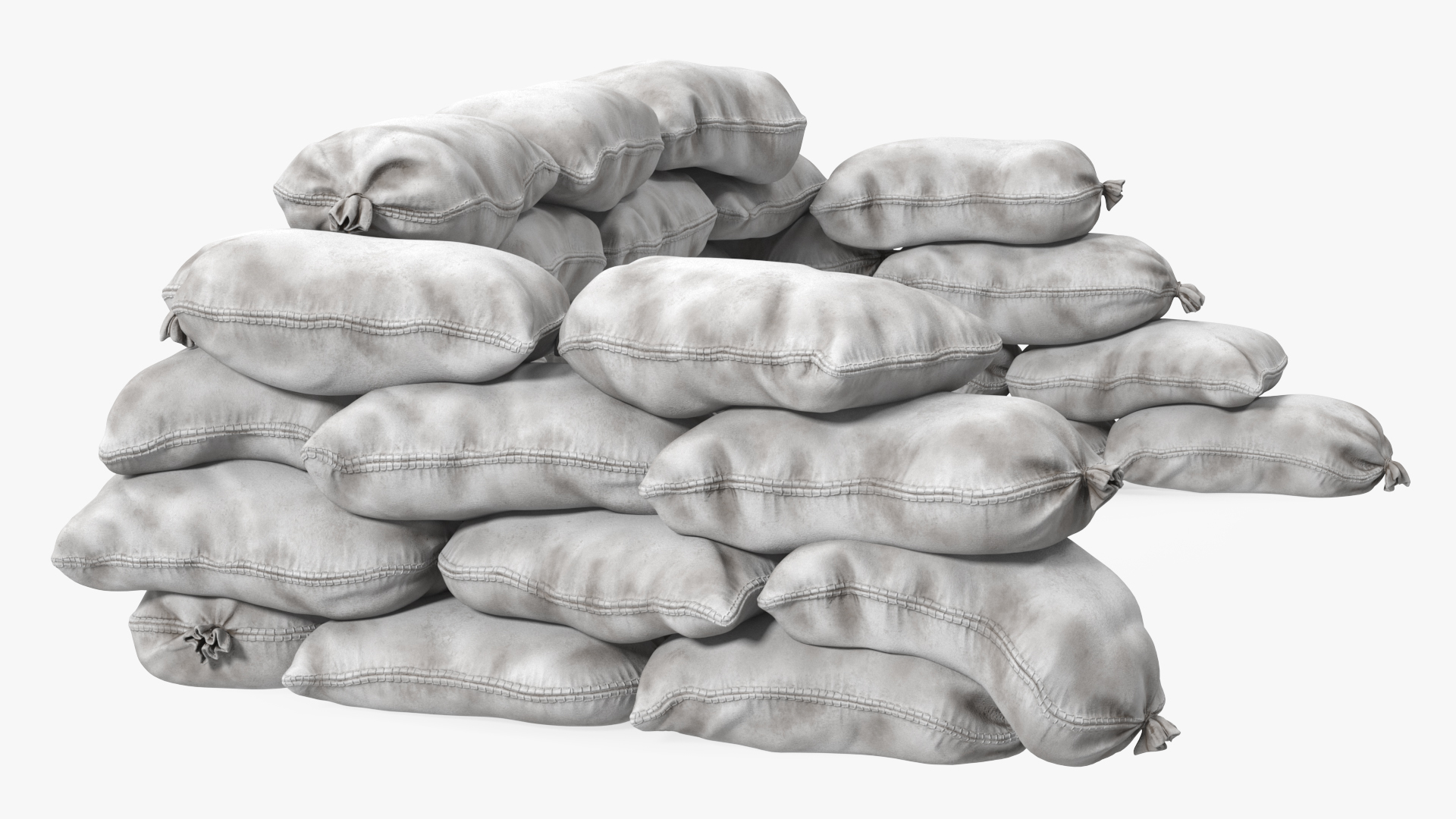 Sandbag Barricade White Dirty 3D model
