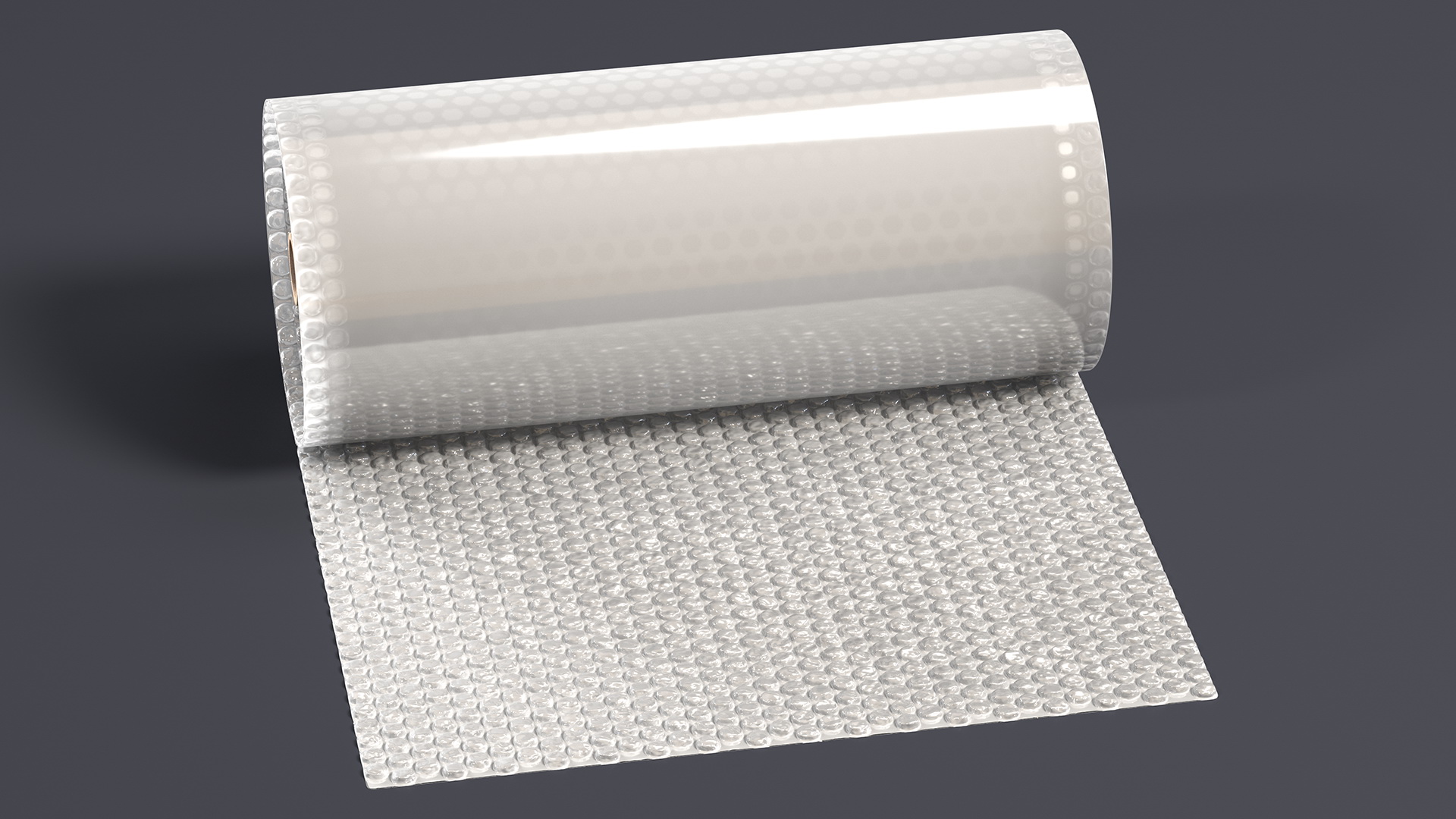 3D Transparent Bubble Wrap Roll Packaging model