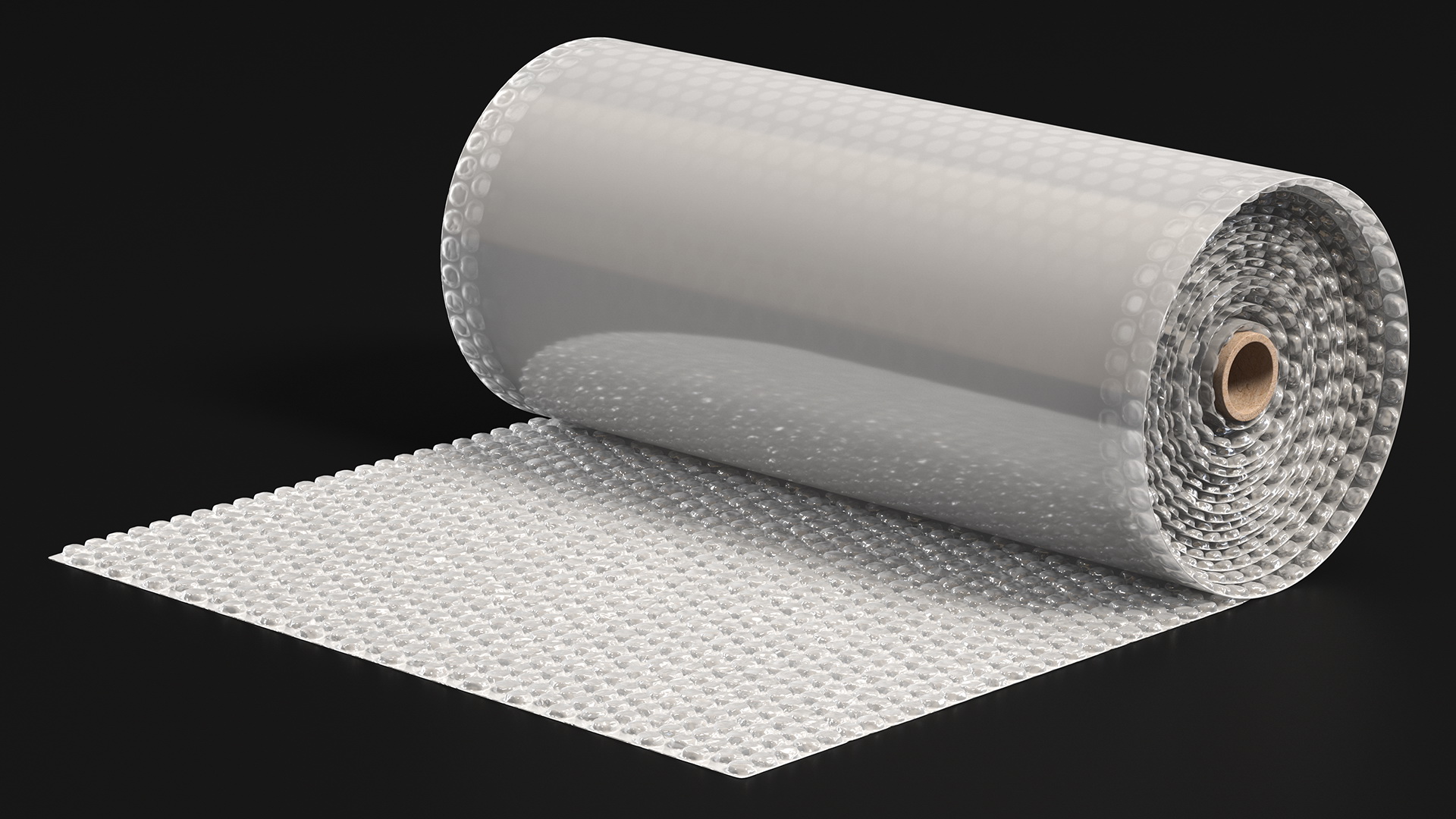 3D Transparent Bubble Wrap Roll Packaging model