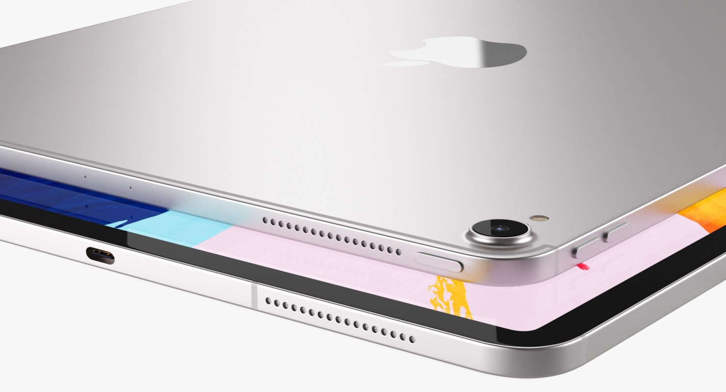 3D model Silver iPad Pro 2019