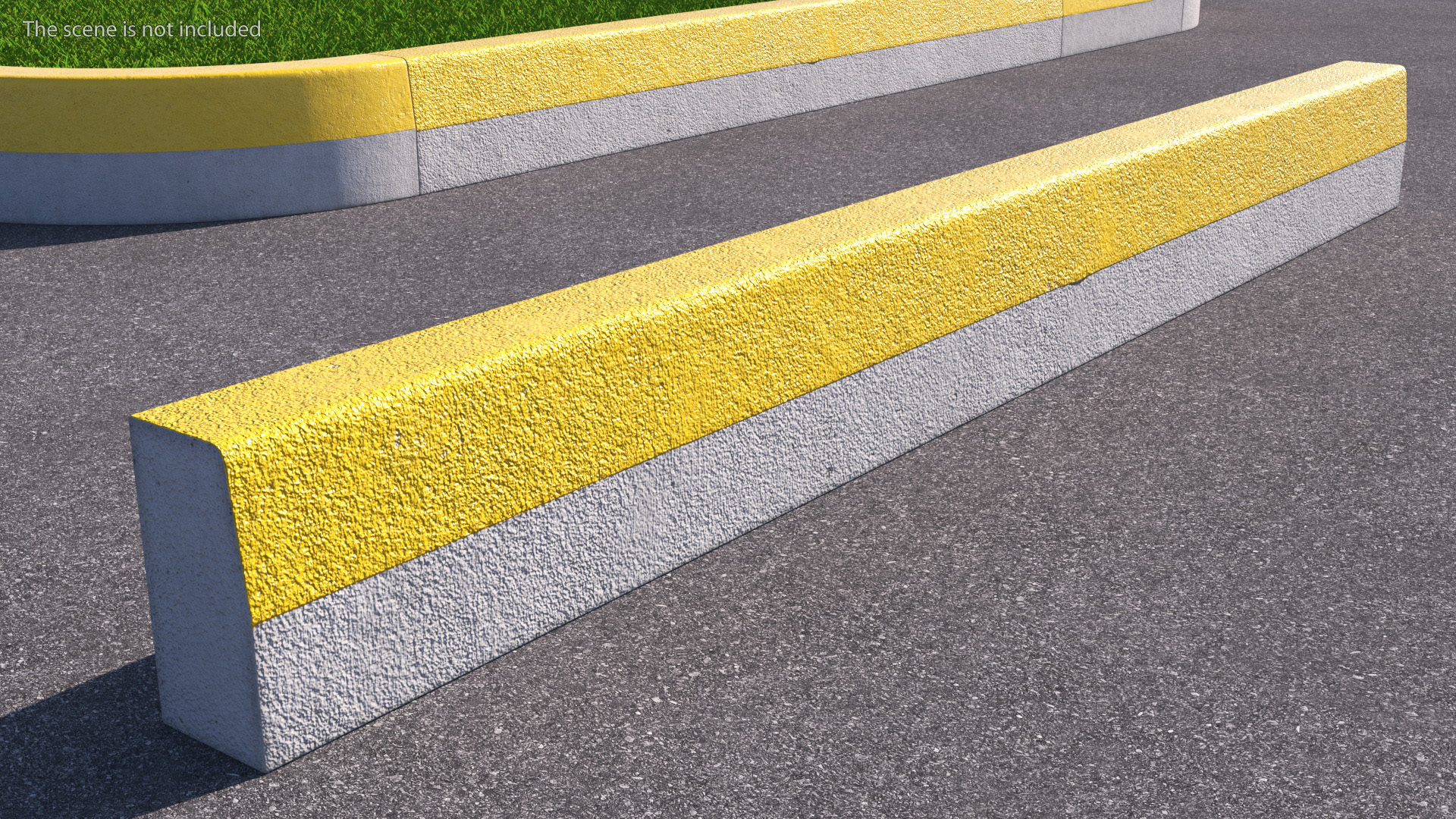 Road Curb 3m Yellow 3D model
