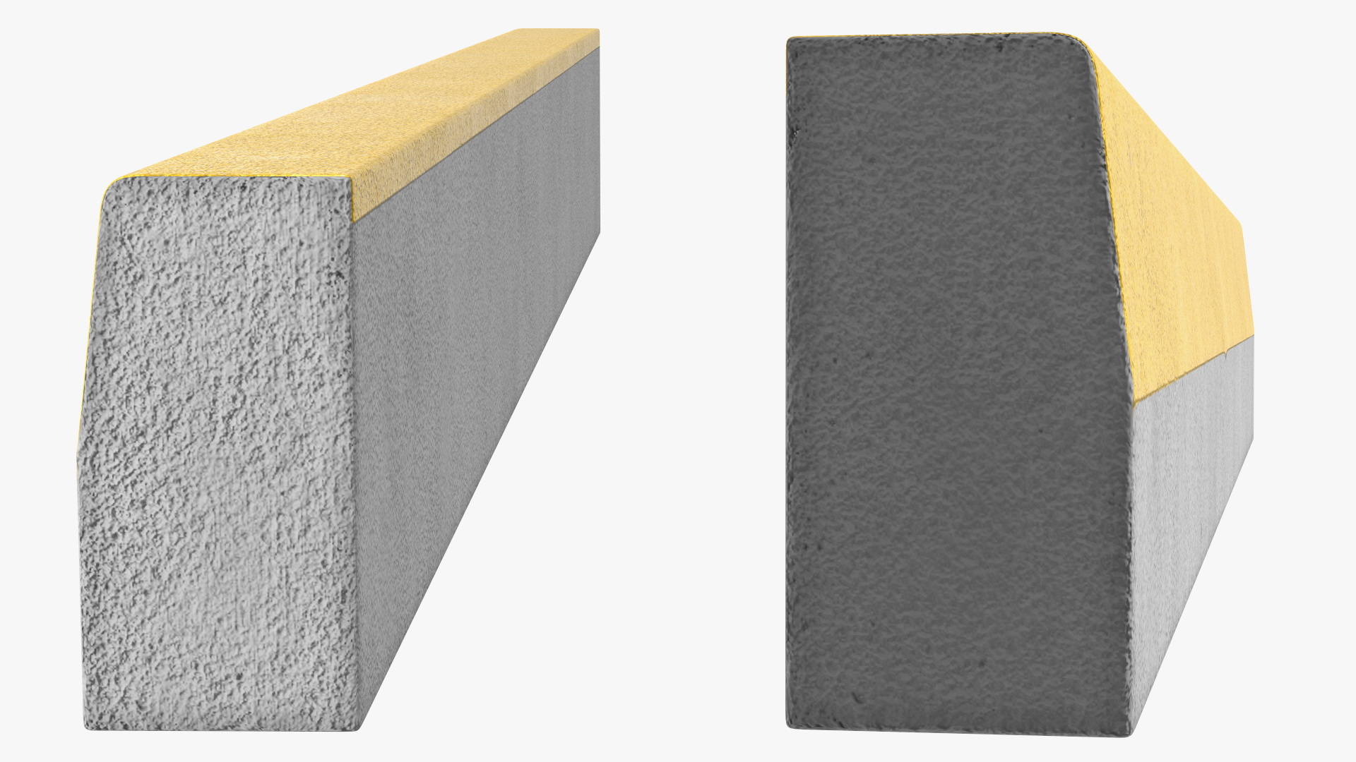 Road Curb 3m Yellow 3D model