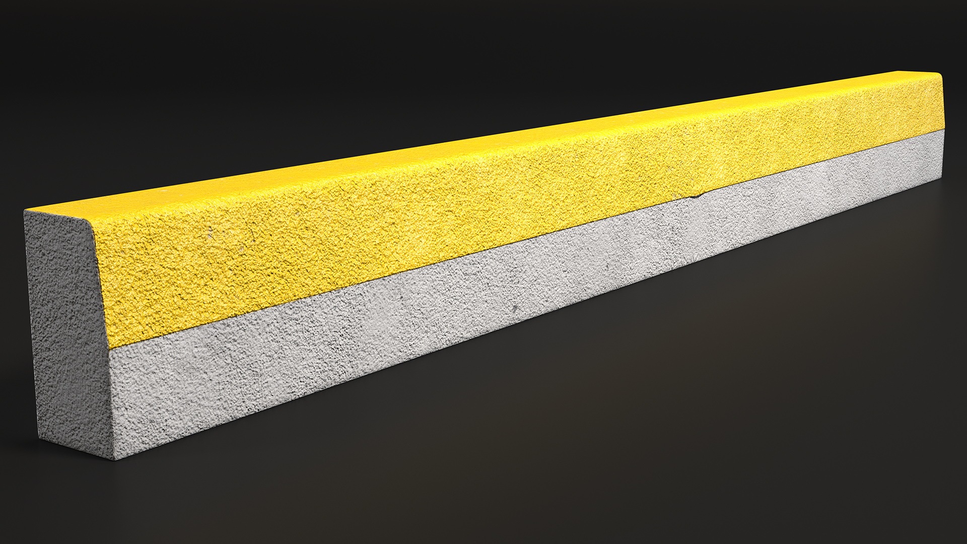 Road Curb 3m Yellow 3D model