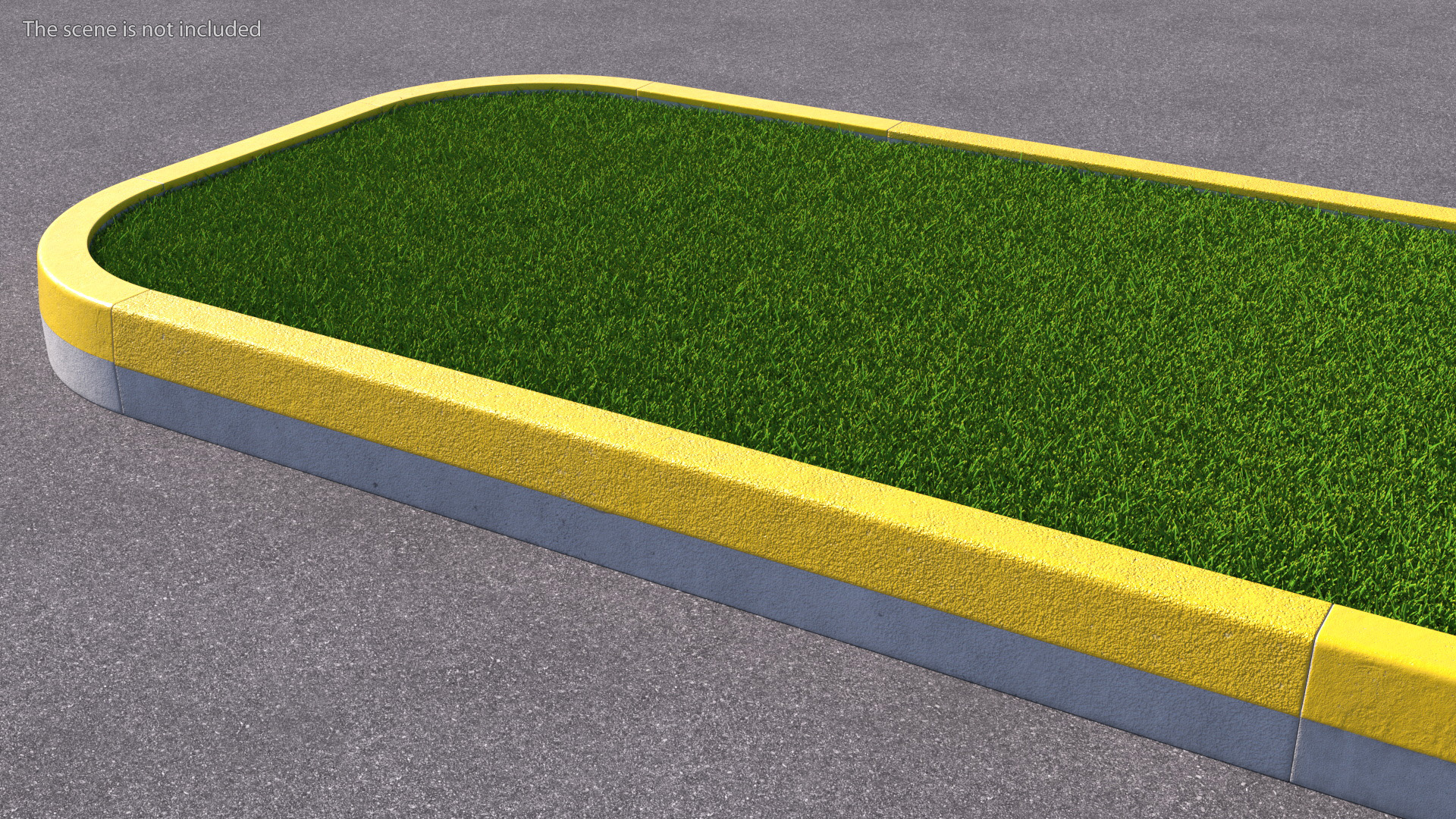 Road Curb 3m Yellow 3D model
