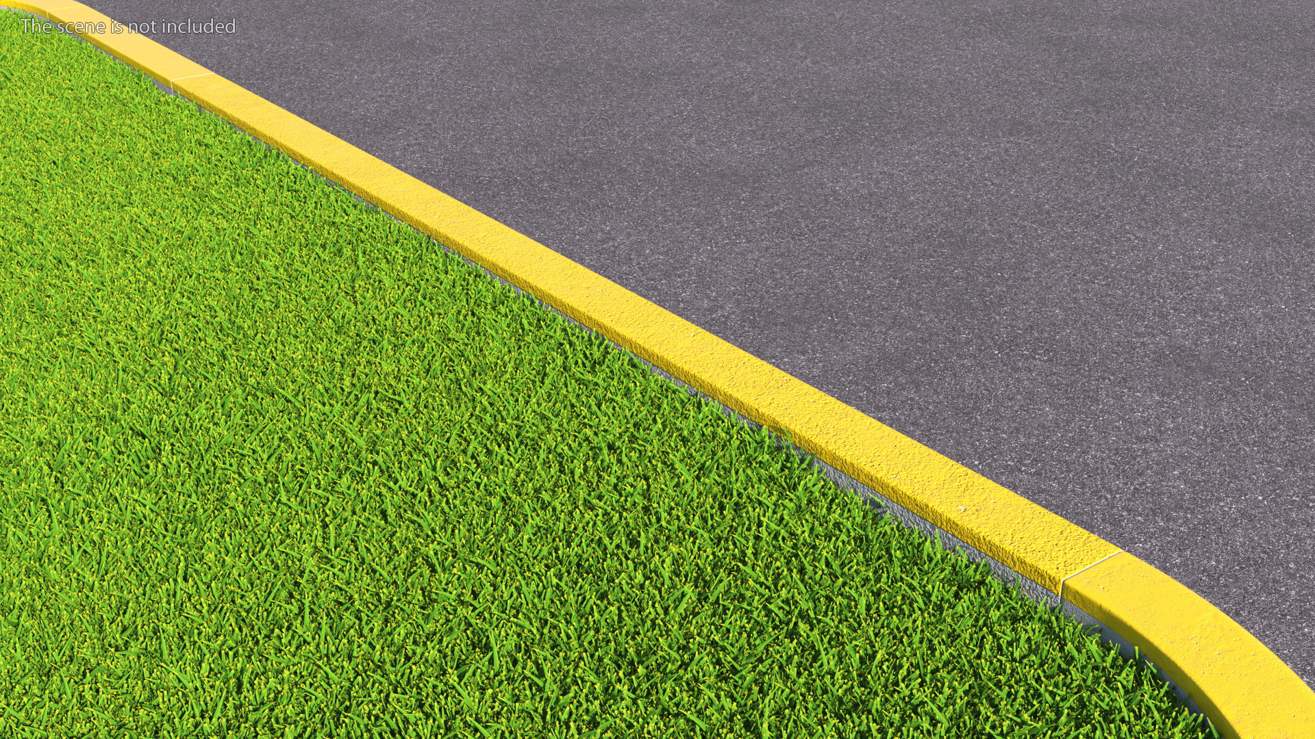 Road Curb 3m Yellow 3D model
