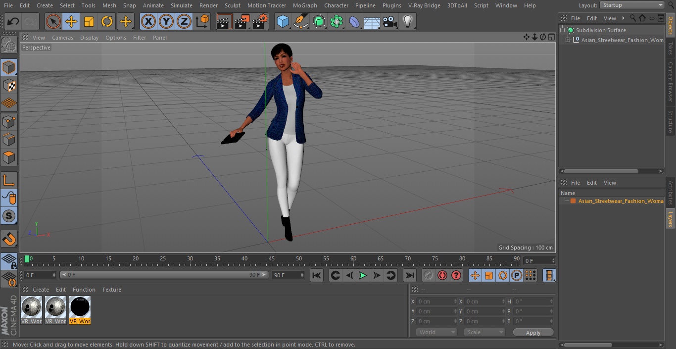 3D model Asian Streetwear Fashion Woman