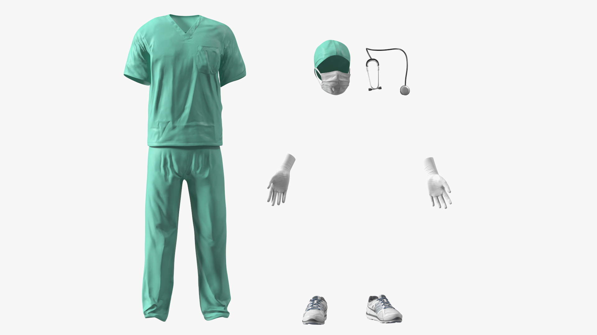 3D Male Surgeon Doctor wearing Mask Rigged for Maya model