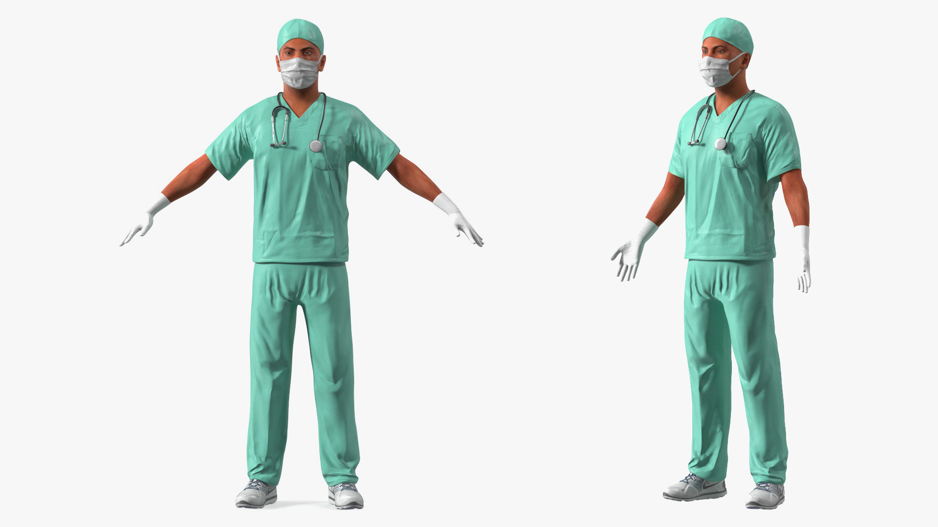 3D Male Surgeon Doctor wearing Mask Rigged for Maya model