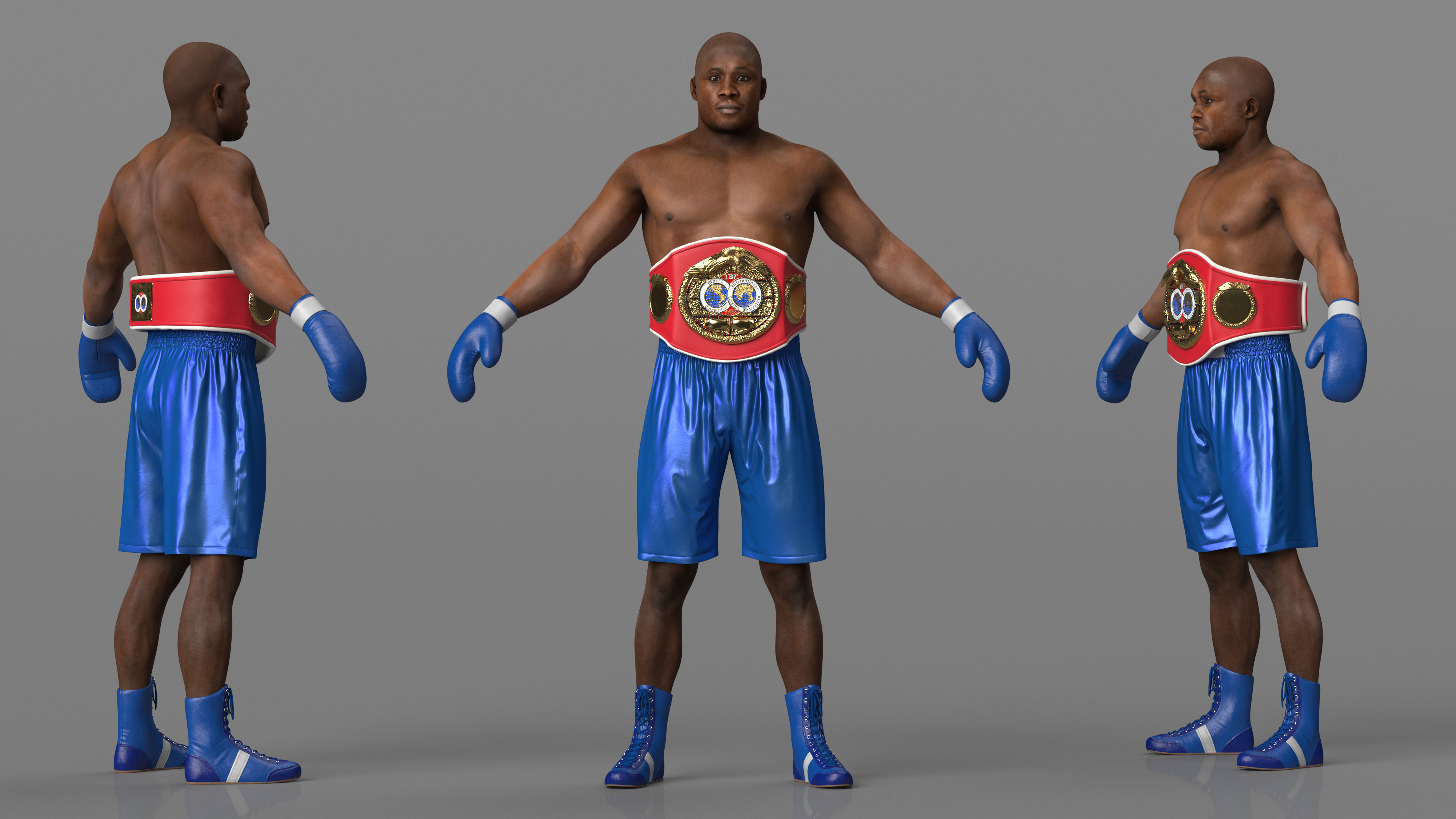 3D International Boxing Federation Champion Rigged for Maya