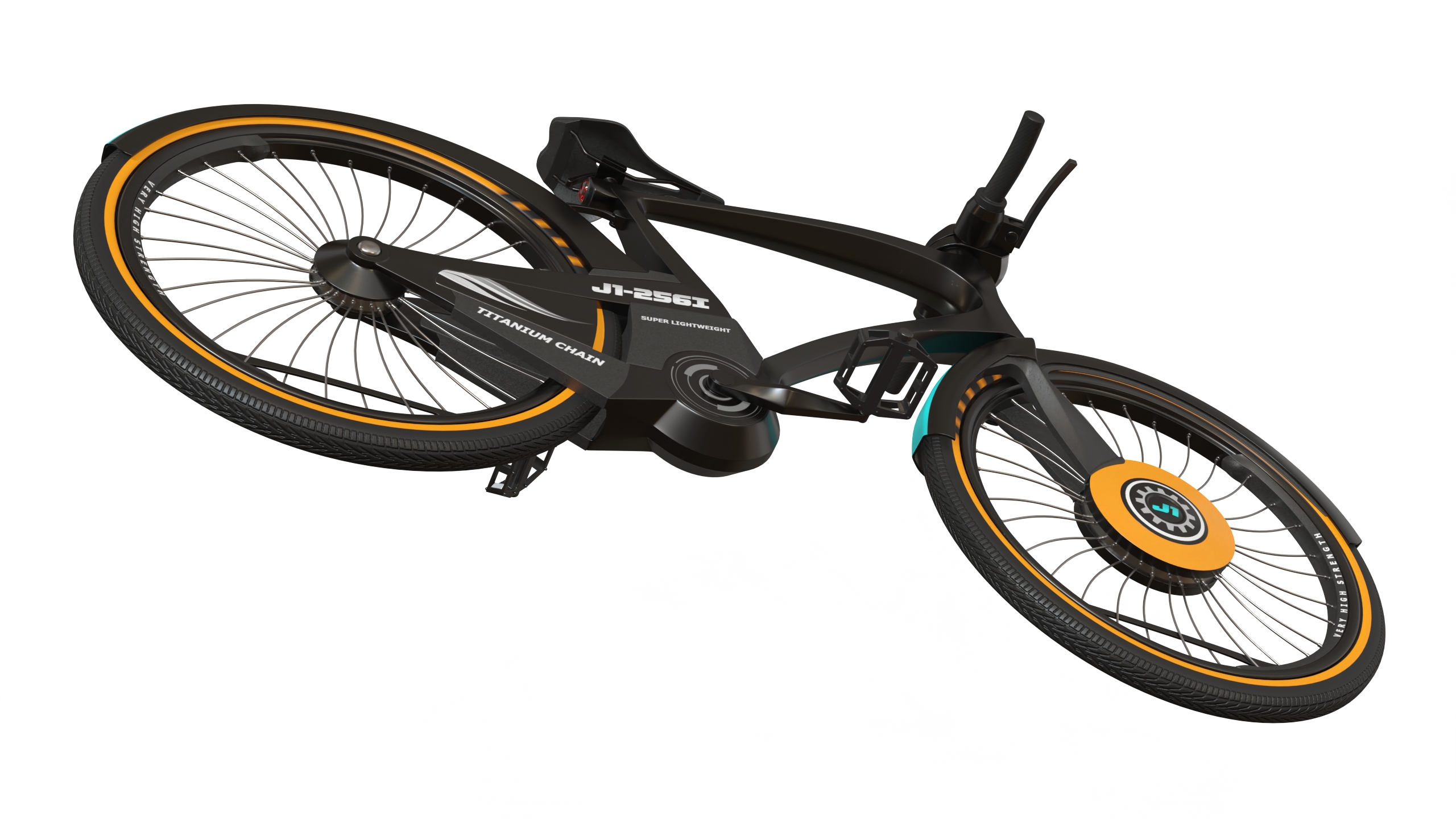 3D model Futuristic Urban Bicycle Black