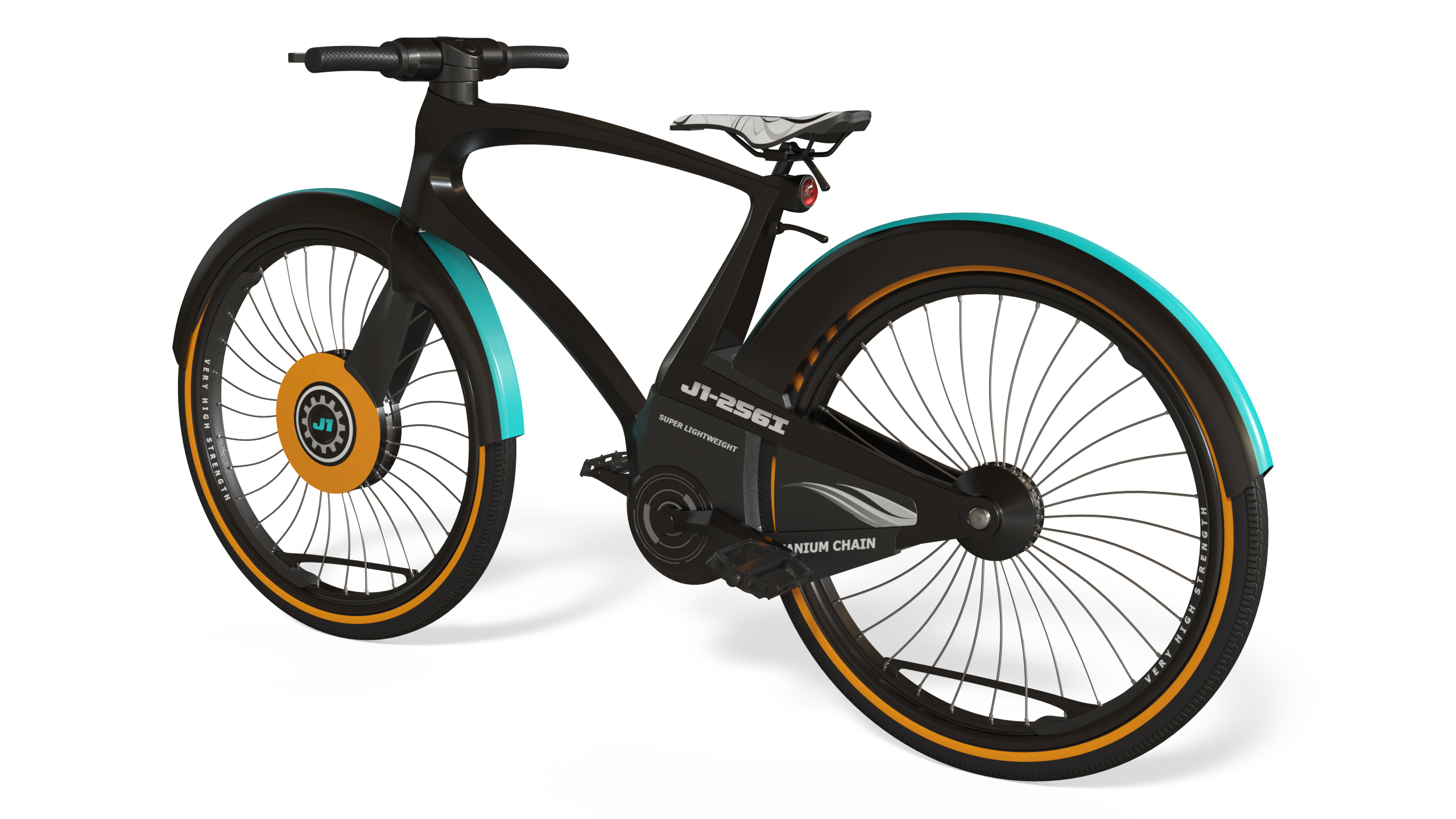 3D model Futuristic Urban Bicycle Black