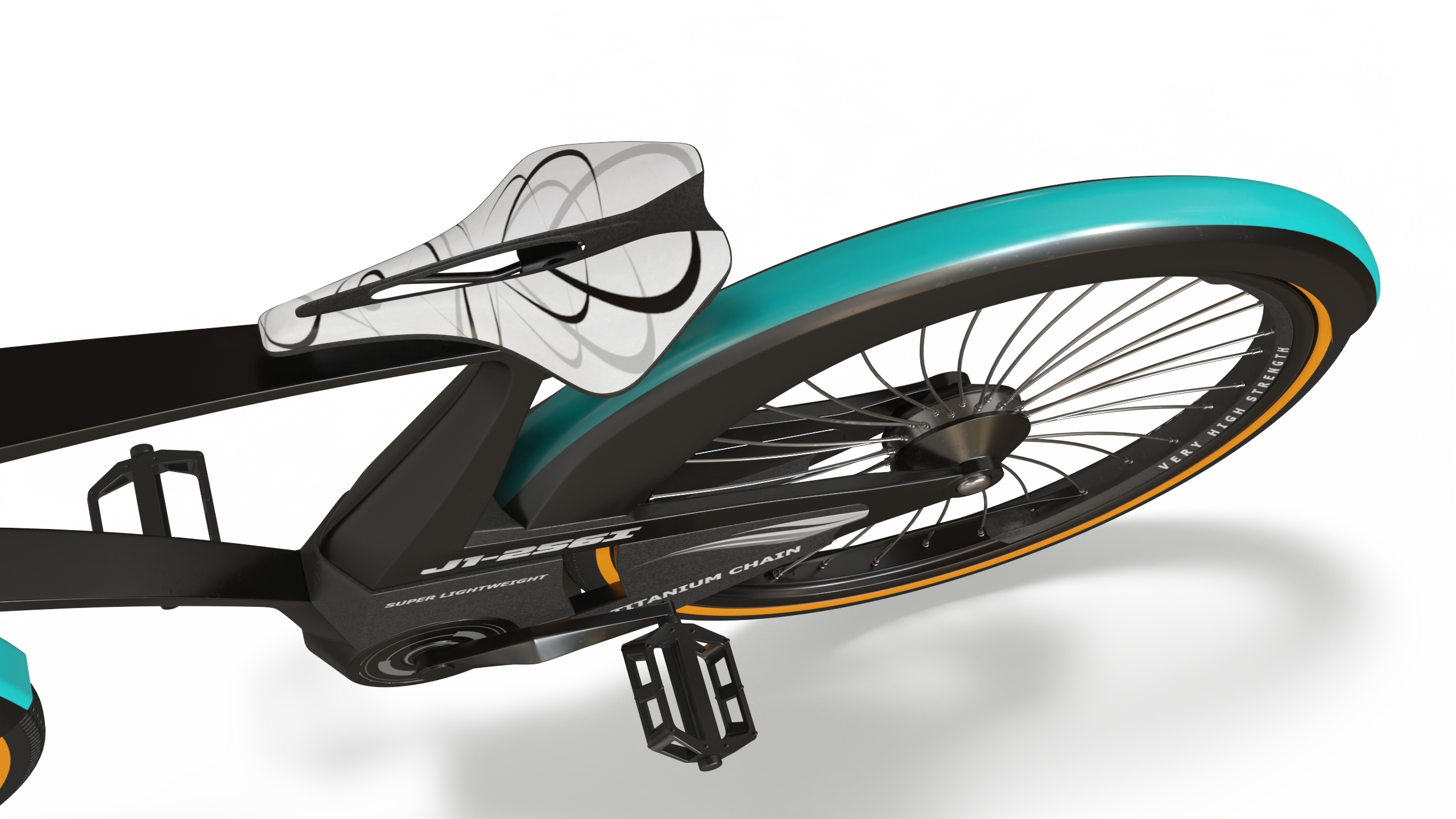 3D model Futuristic Urban Bicycle Black