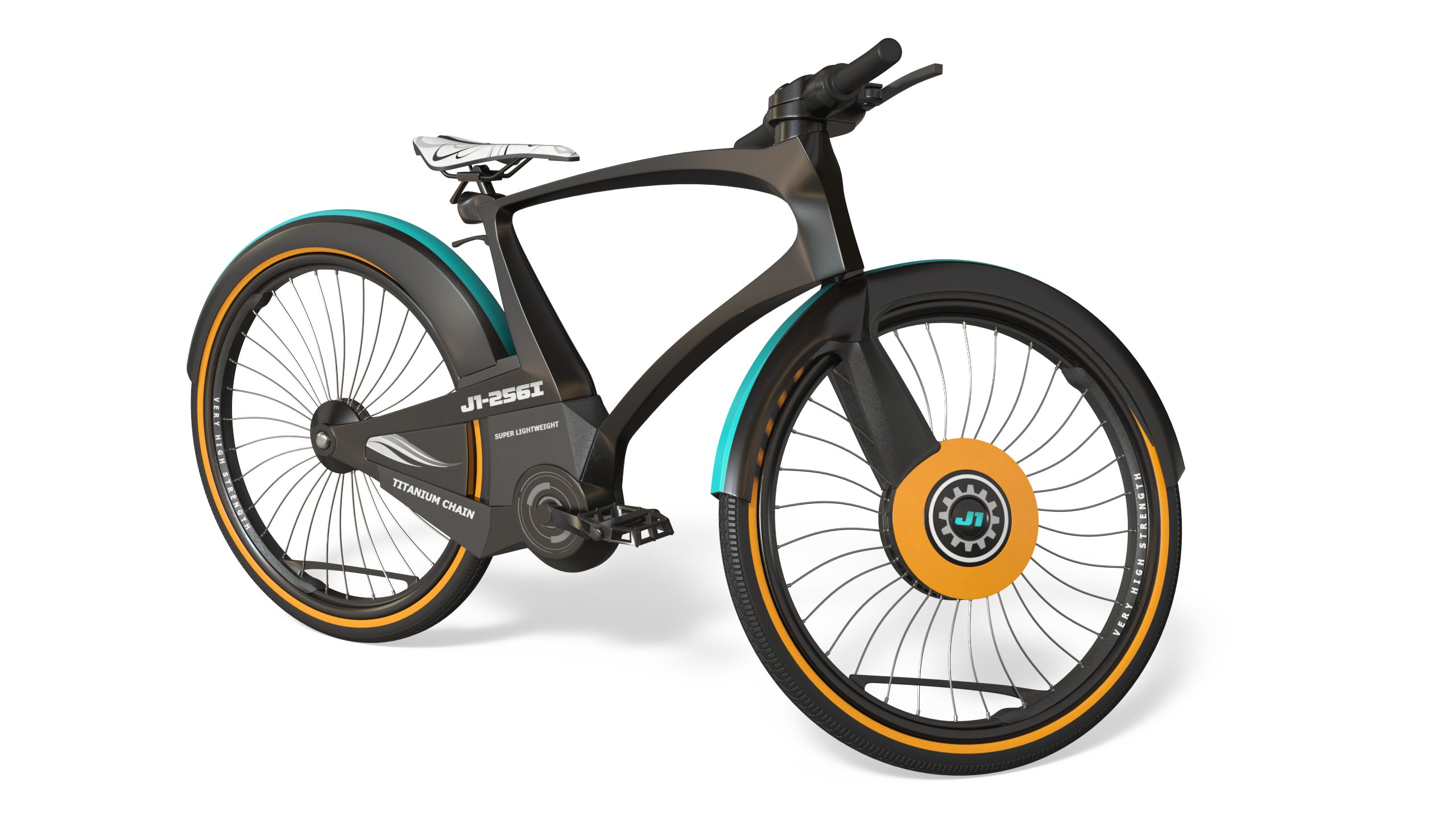 3D model Futuristic Urban Bicycle Black