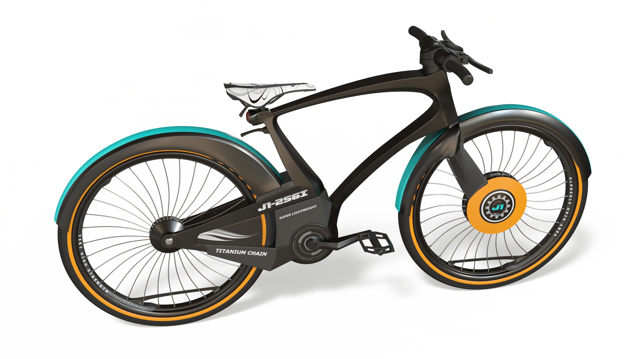 3D model Futuristic Urban Bicycle Black