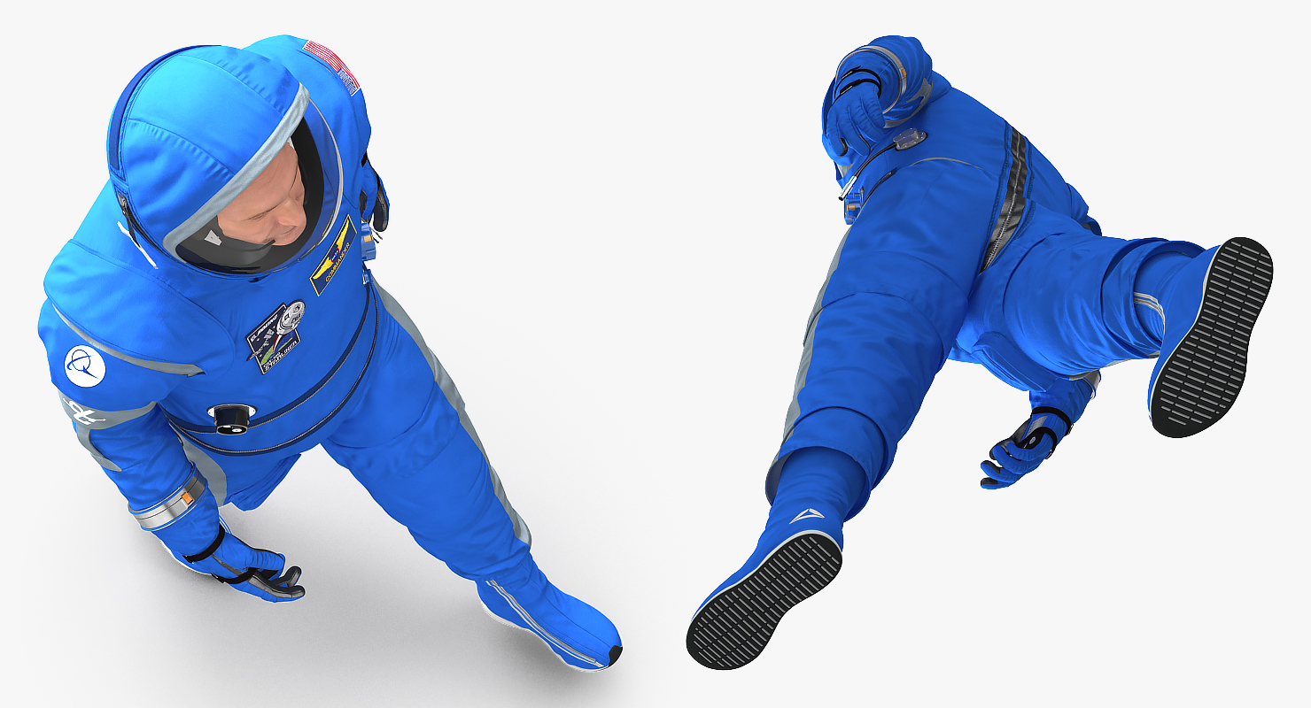 Astronaut in Boeing Spacesuit Walking 3D