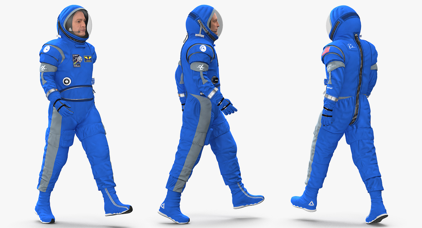Astronaut in Boeing Spacesuit Walking 3D