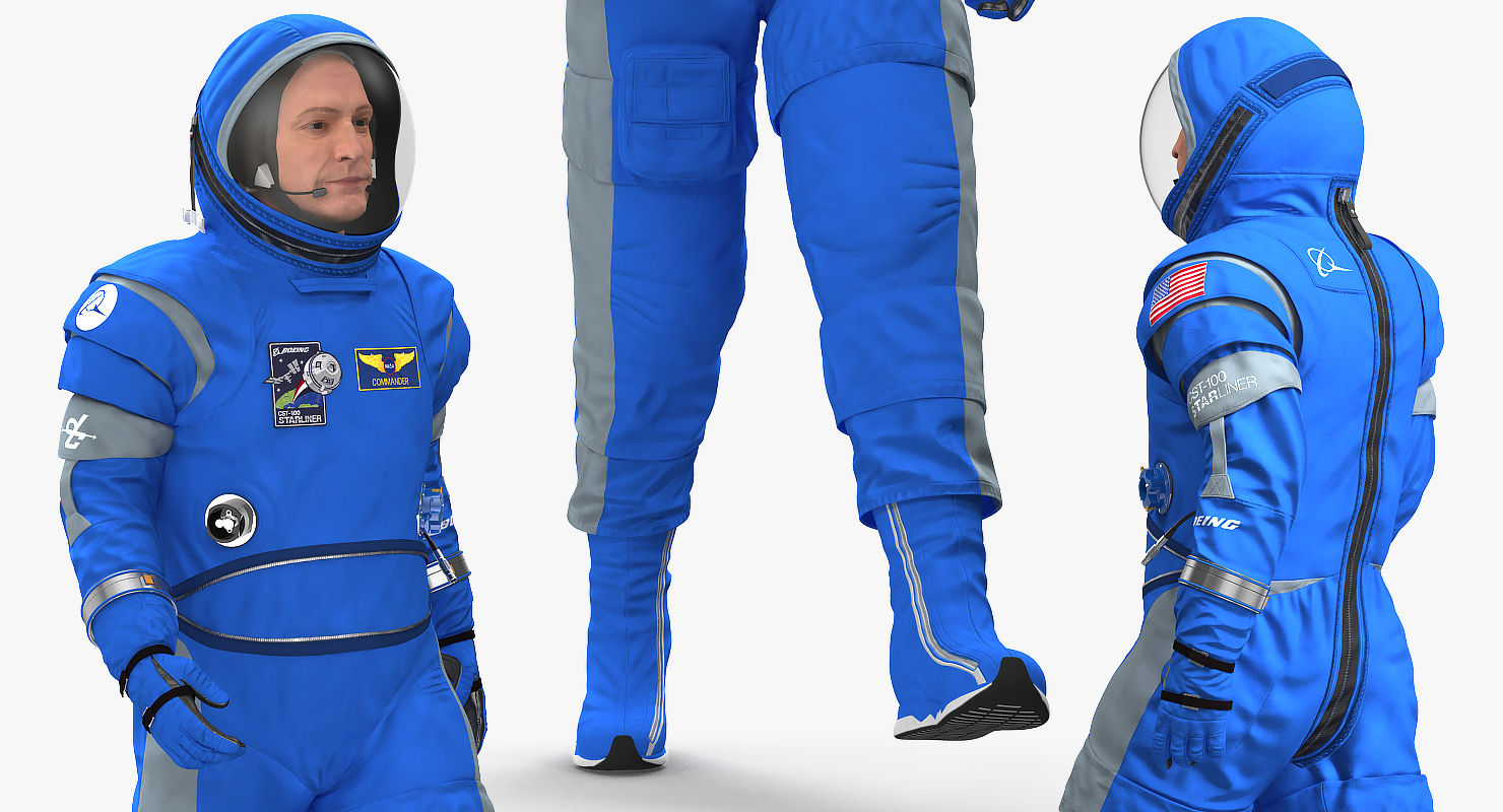 Astronaut in Boeing Spacesuit Walking 3D