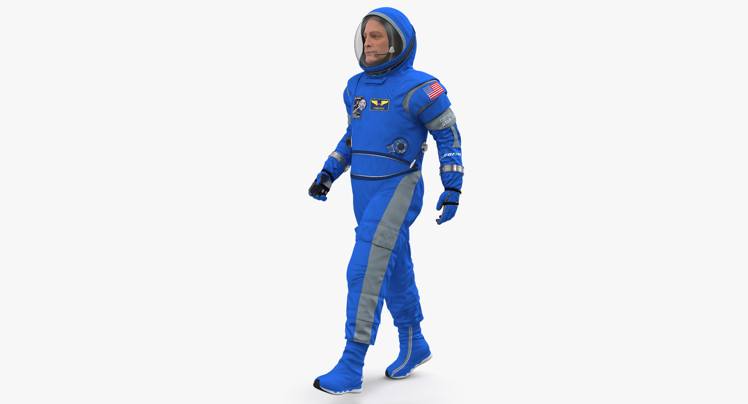 Astronaut in Boeing Spacesuit Walking 3D