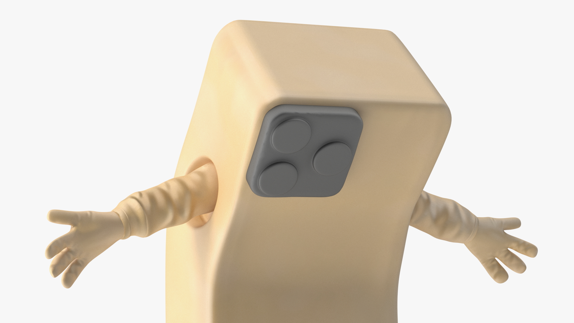 3D Mobile IPhone Mascot Golden Happy Pose model