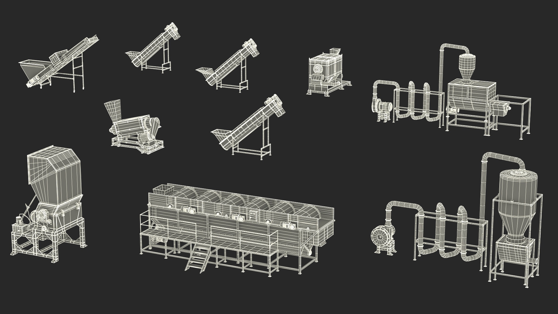 3D Plastic Recycling Plant model