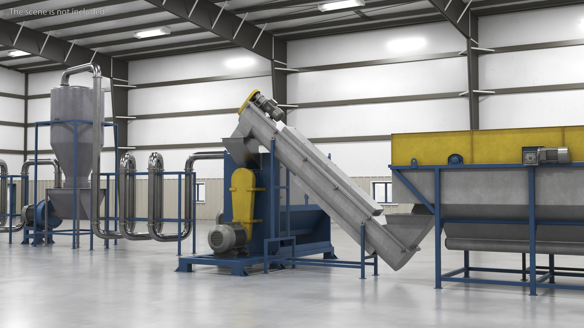 3D Plastic Recycling Plant model