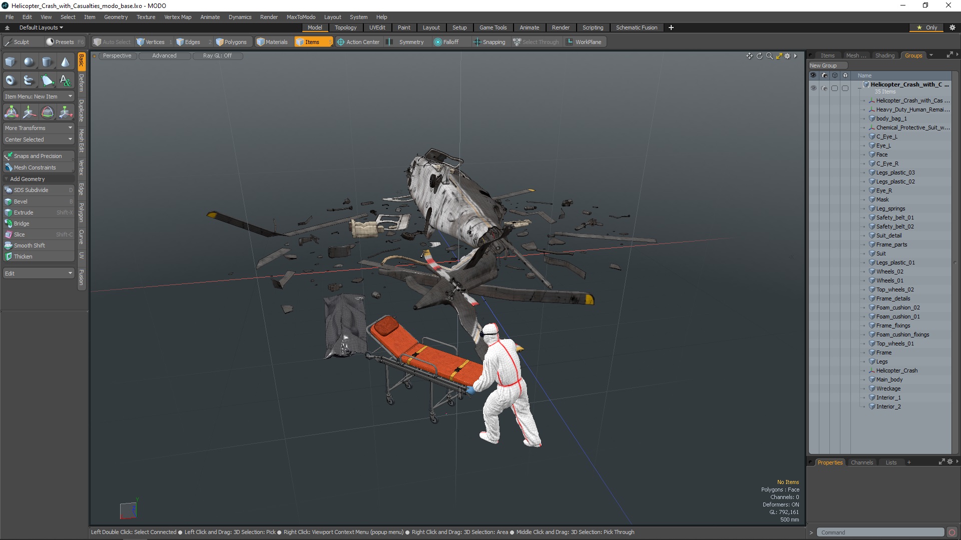 Helicopter Crash with Casualties 3D