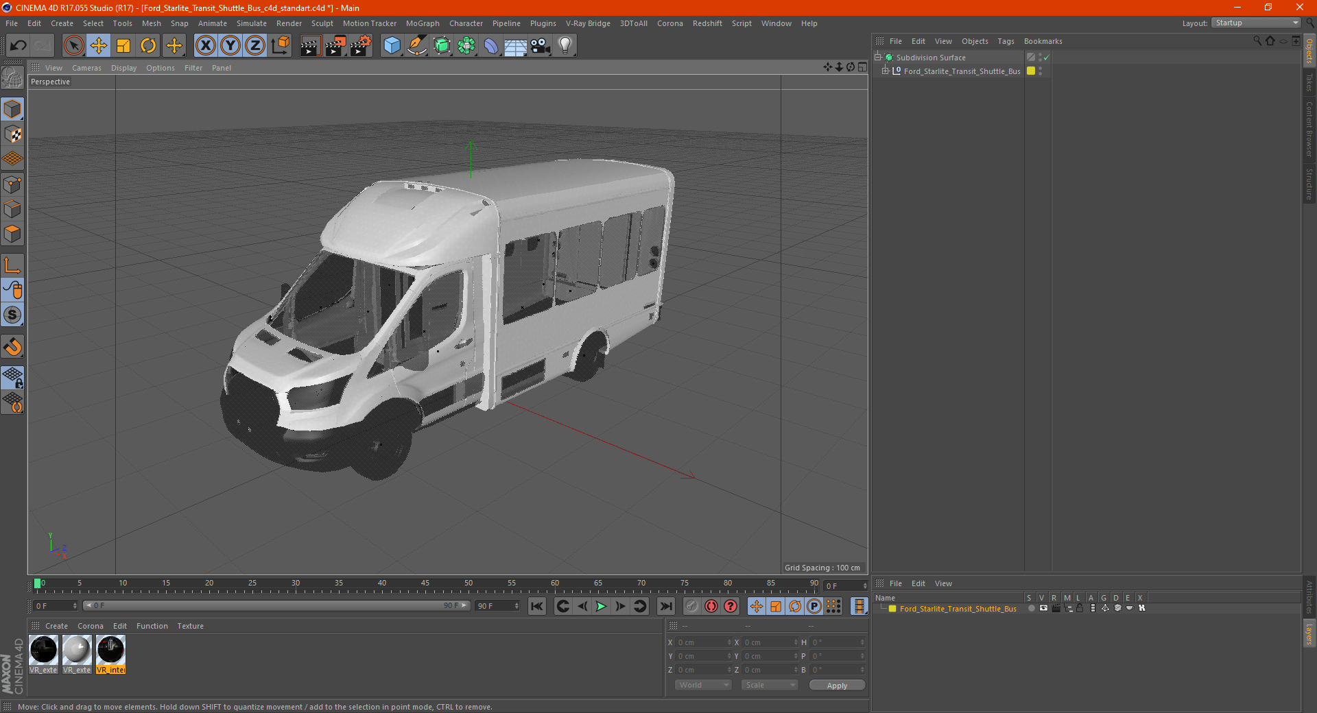 3D Ford Starlite Transit Shuttle Bus model