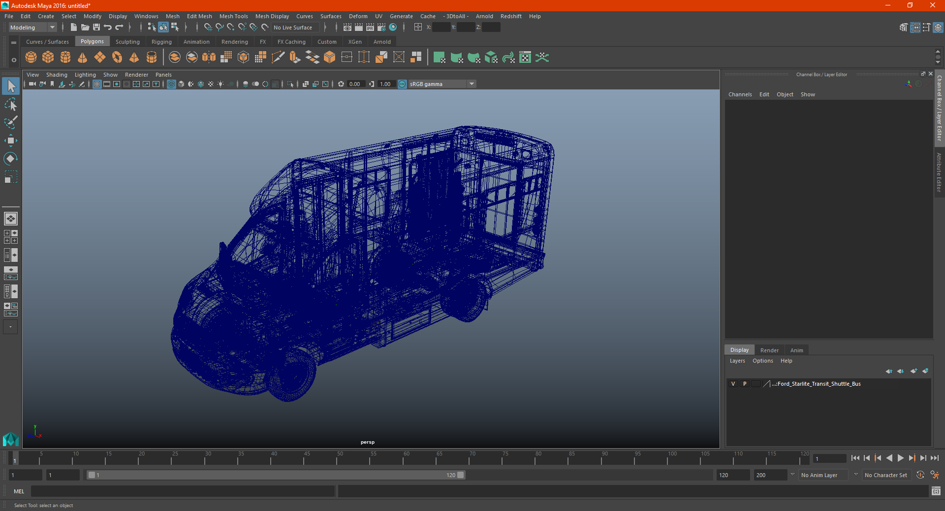 3D Ford Starlite Transit Shuttle Bus model