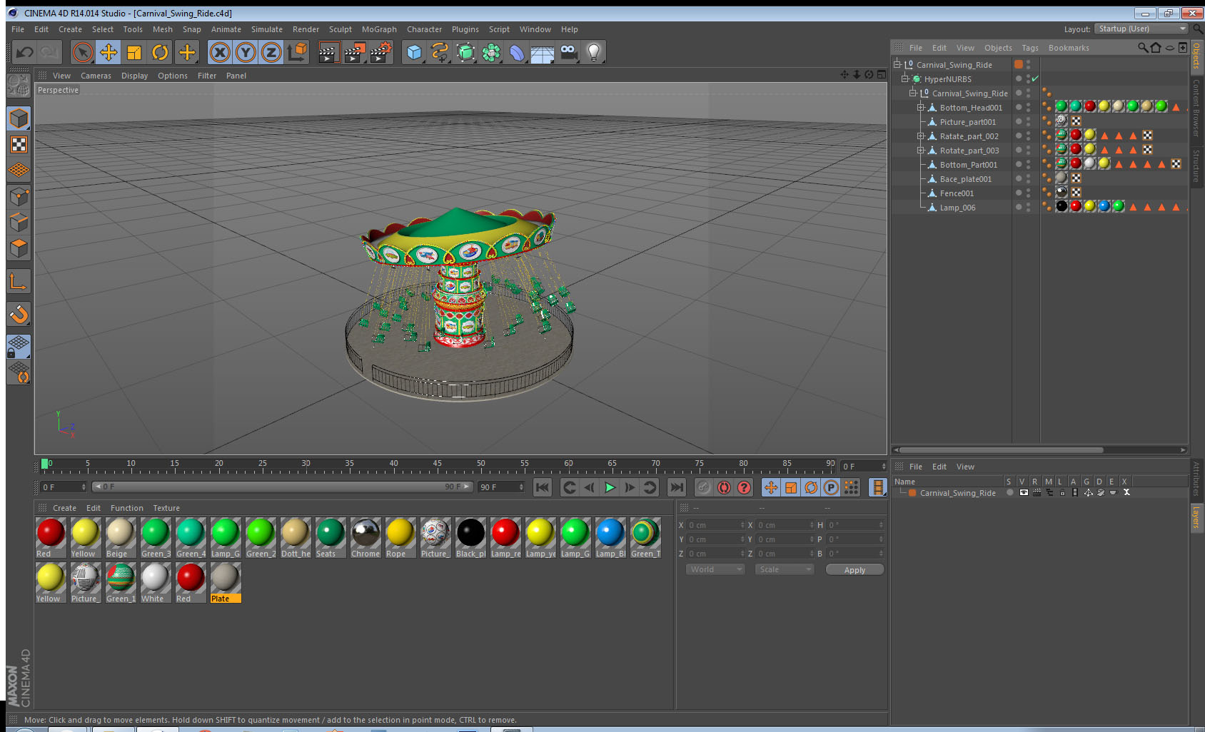 Carnival Swing Ride 3D model