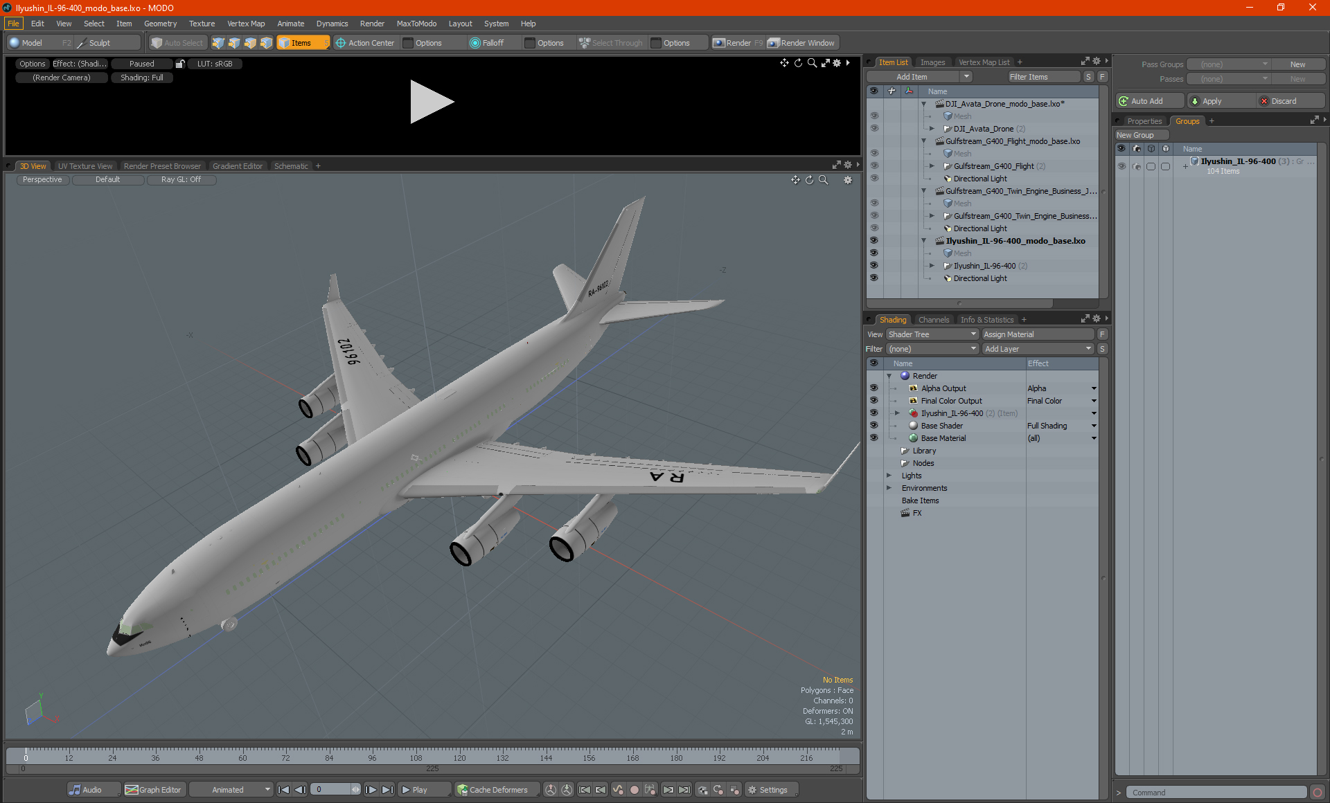 3D Ilyushin IL-96-400 model