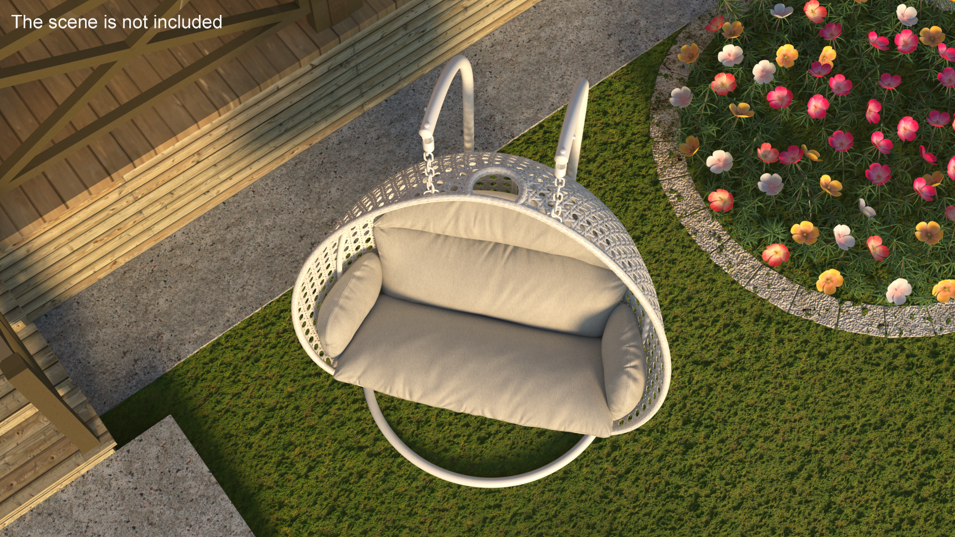 3D model Garden Hanging Egg Chair White
