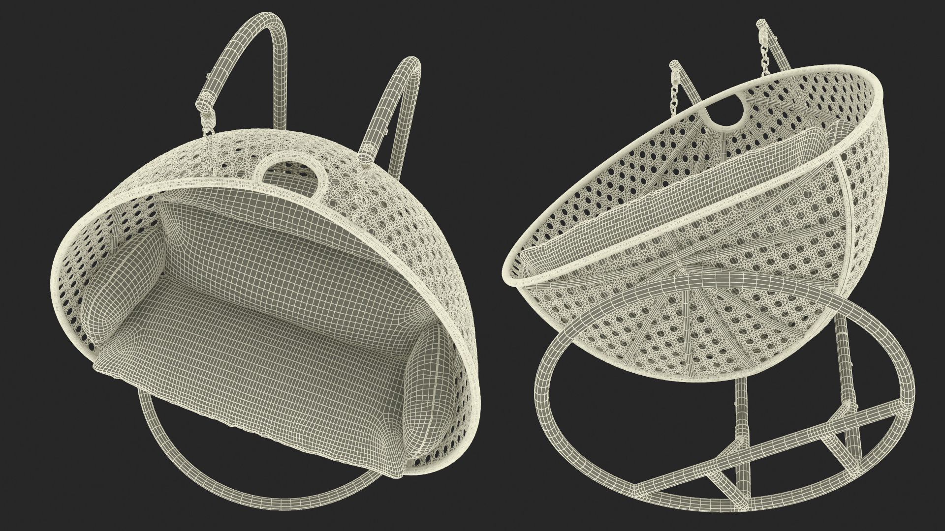 3D model Garden Hanging Egg Chair White