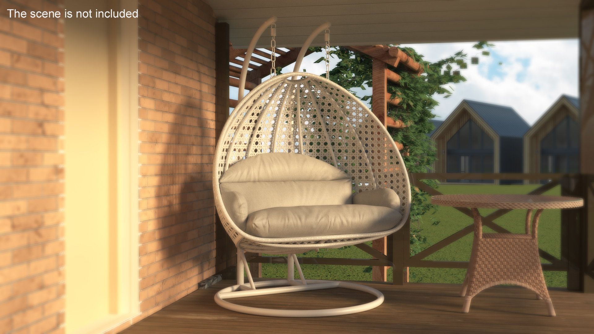 3D model Garden Hanging Egg Chair White