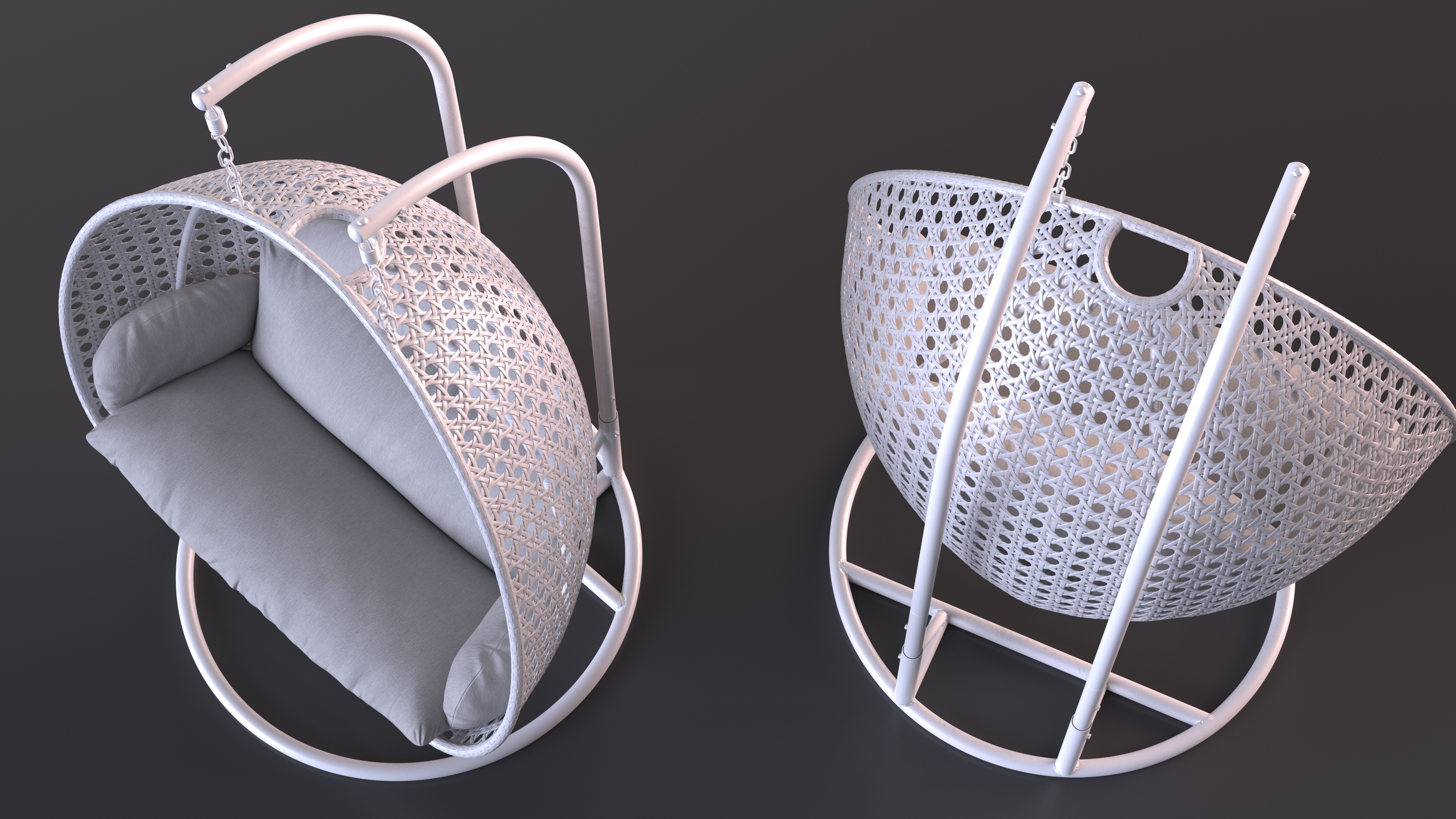 3D model Garden Hanging Egg Chair White