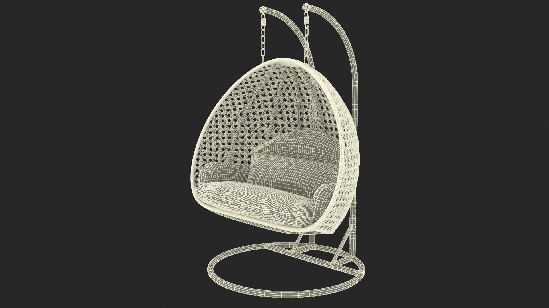 3D model Garden Hanging Egg Chair White