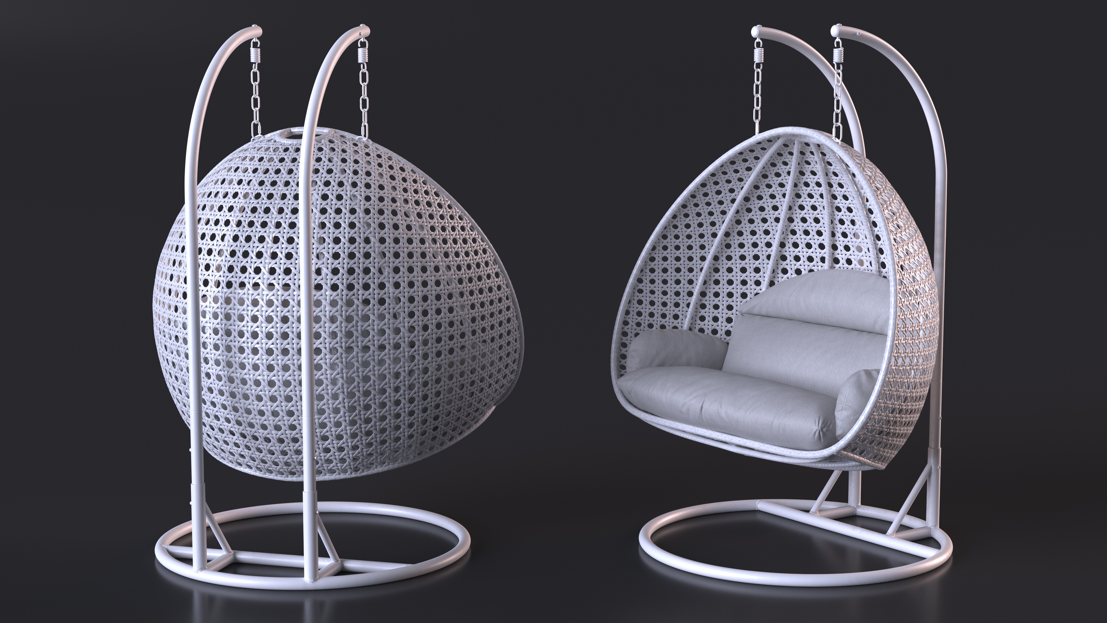 3D model Garden Hanging Egg Chair White