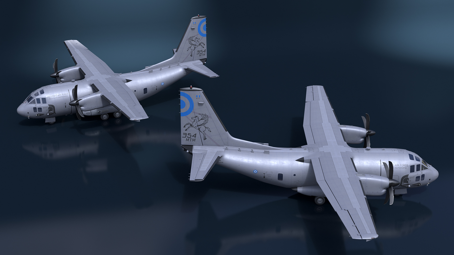 Aircraft Alenia C-27J Spartan Greece Rigged for Cinema 4D 3D
