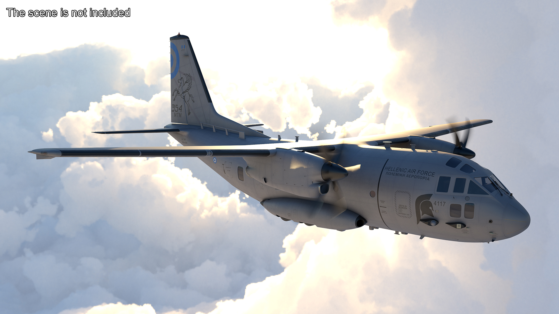 Aircraft Alenia C-27J Spartan Greece Rigged for Cinema 4D 3D