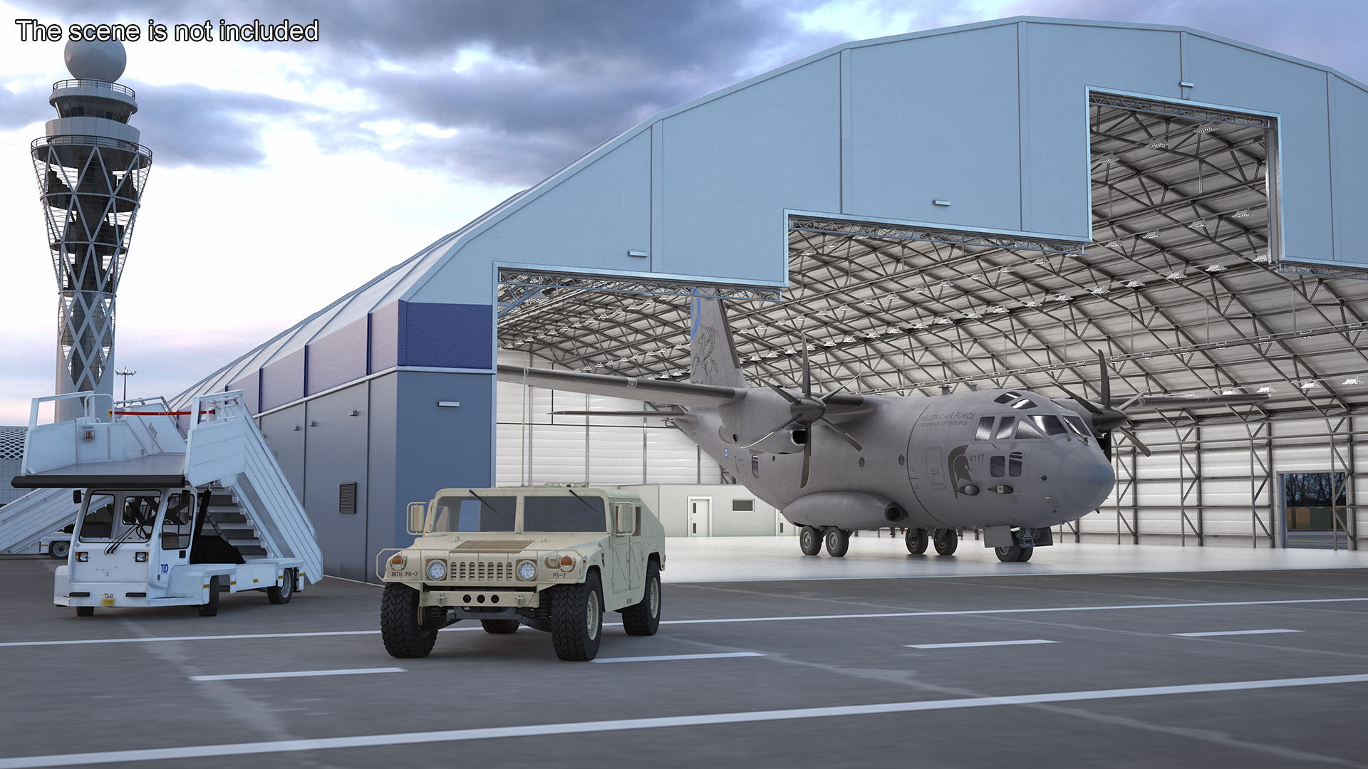 Aircraft Alenia C-27J Spartan Greece Rigged for Cinema 4D 3D