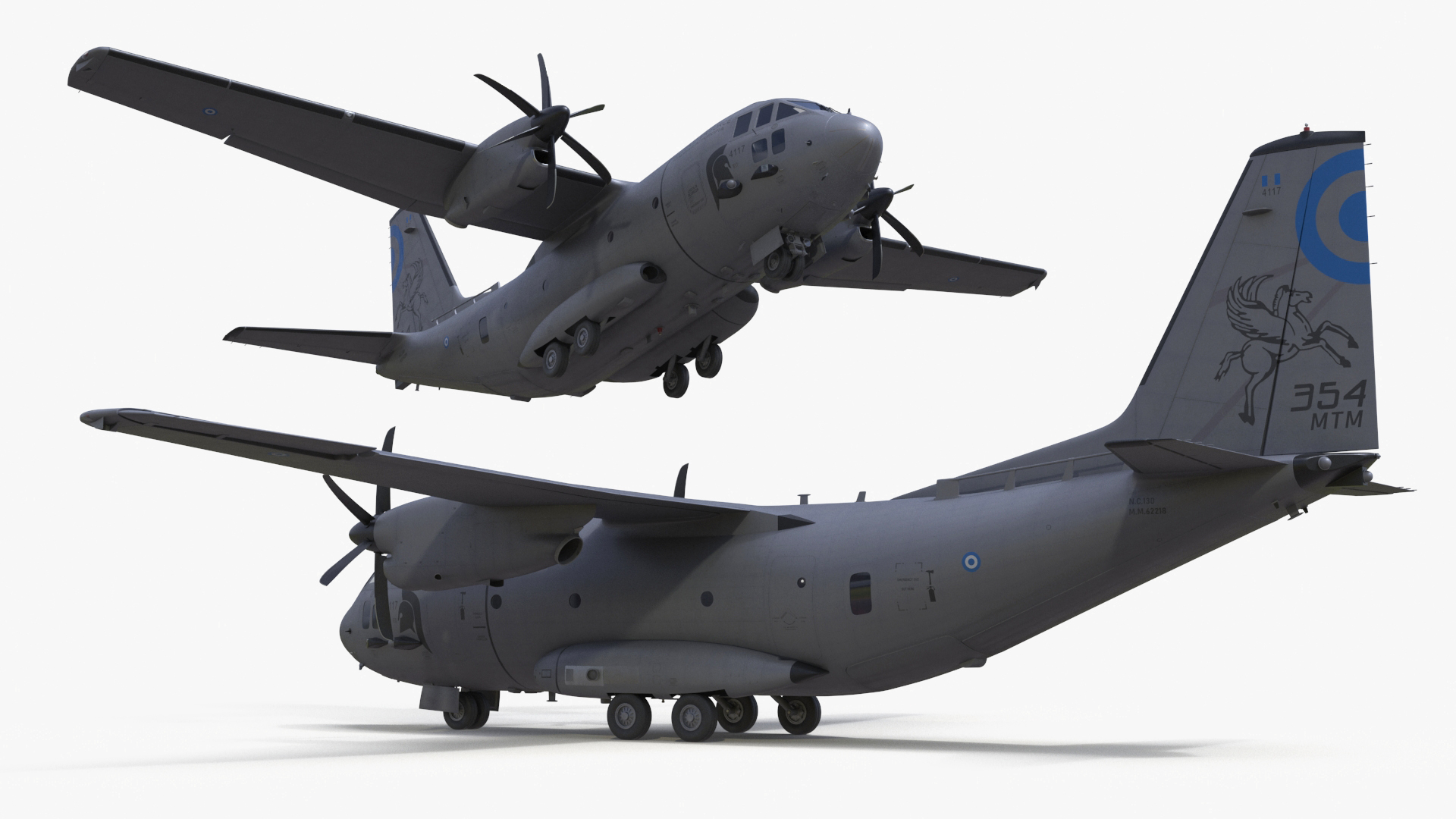 Aircraft Alenia C-27J Spartan Greece Rigged for Cinema 4D 3D