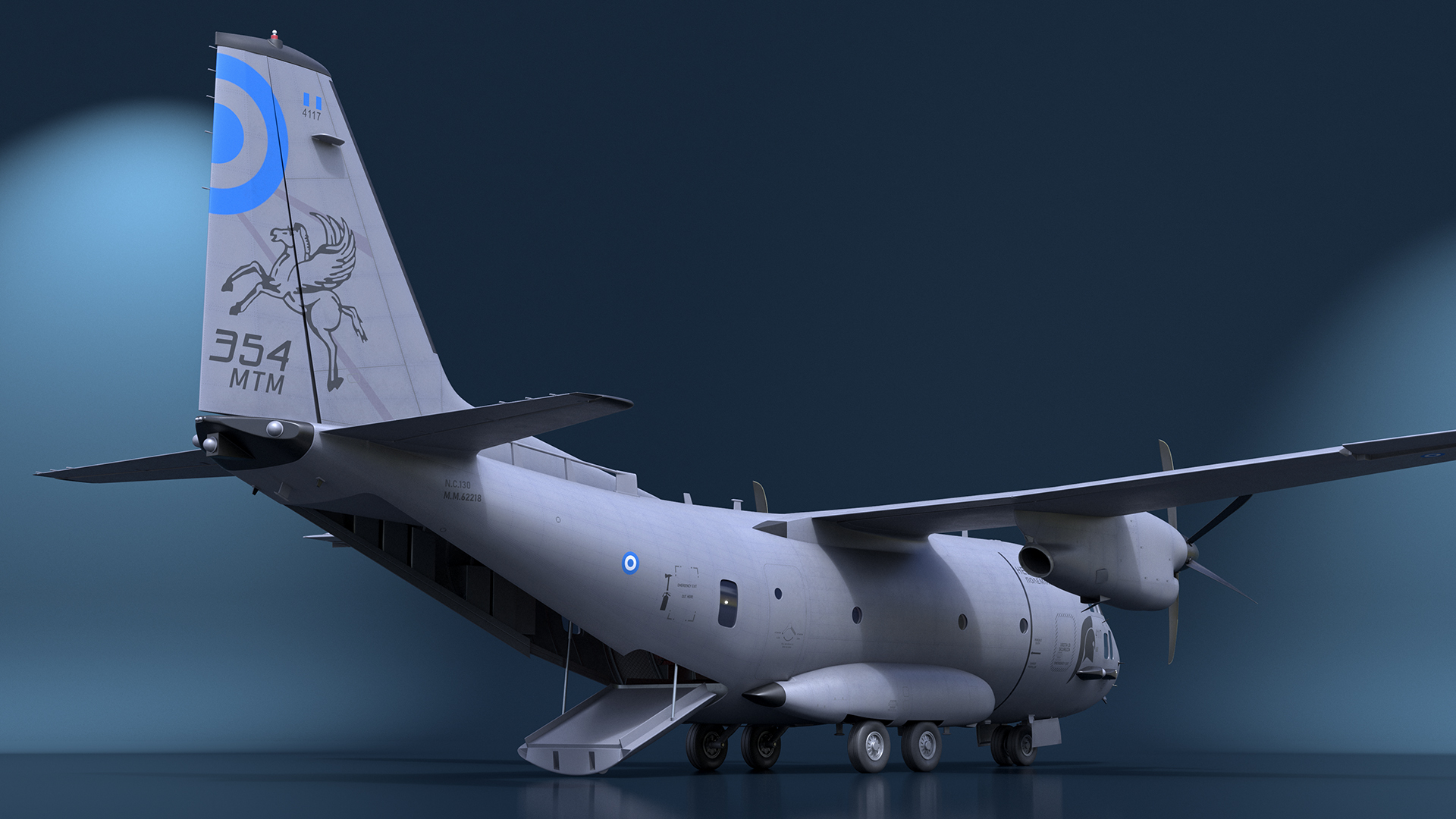 Aircraft Alenia C-27J Spartan Greece Rigged for Cinema 4D 3D