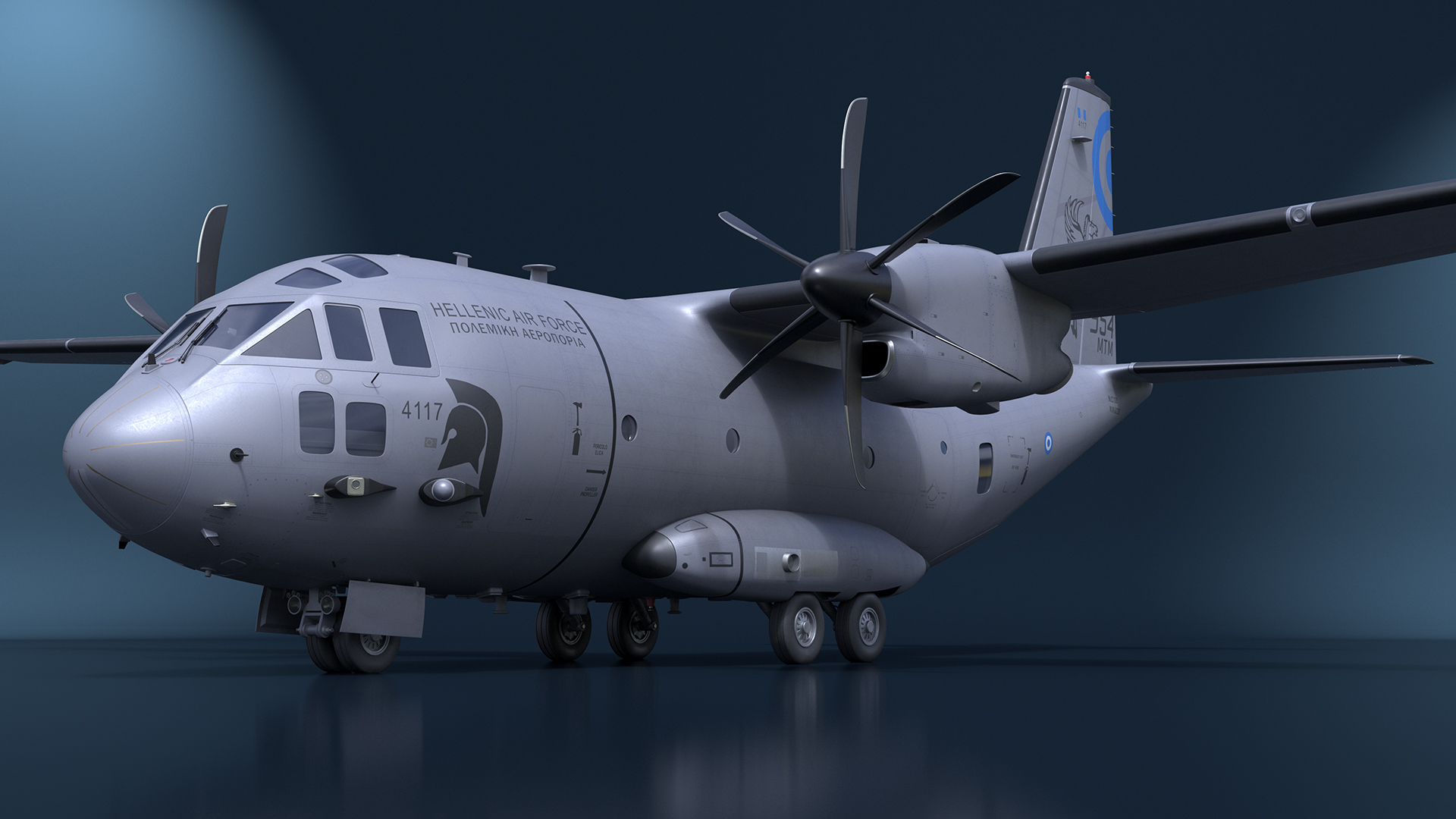 Aircraft Alenia C-27J Spartan Greece Rigged for Cinema 4D 3D