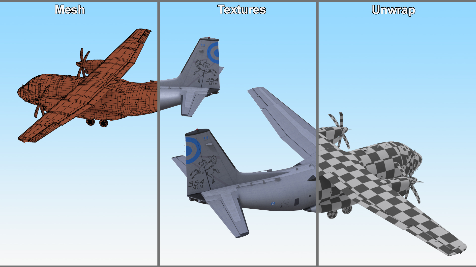 Aircraft Alenia C-27J Spartan Greece Rigged for Cinema 4D 3D