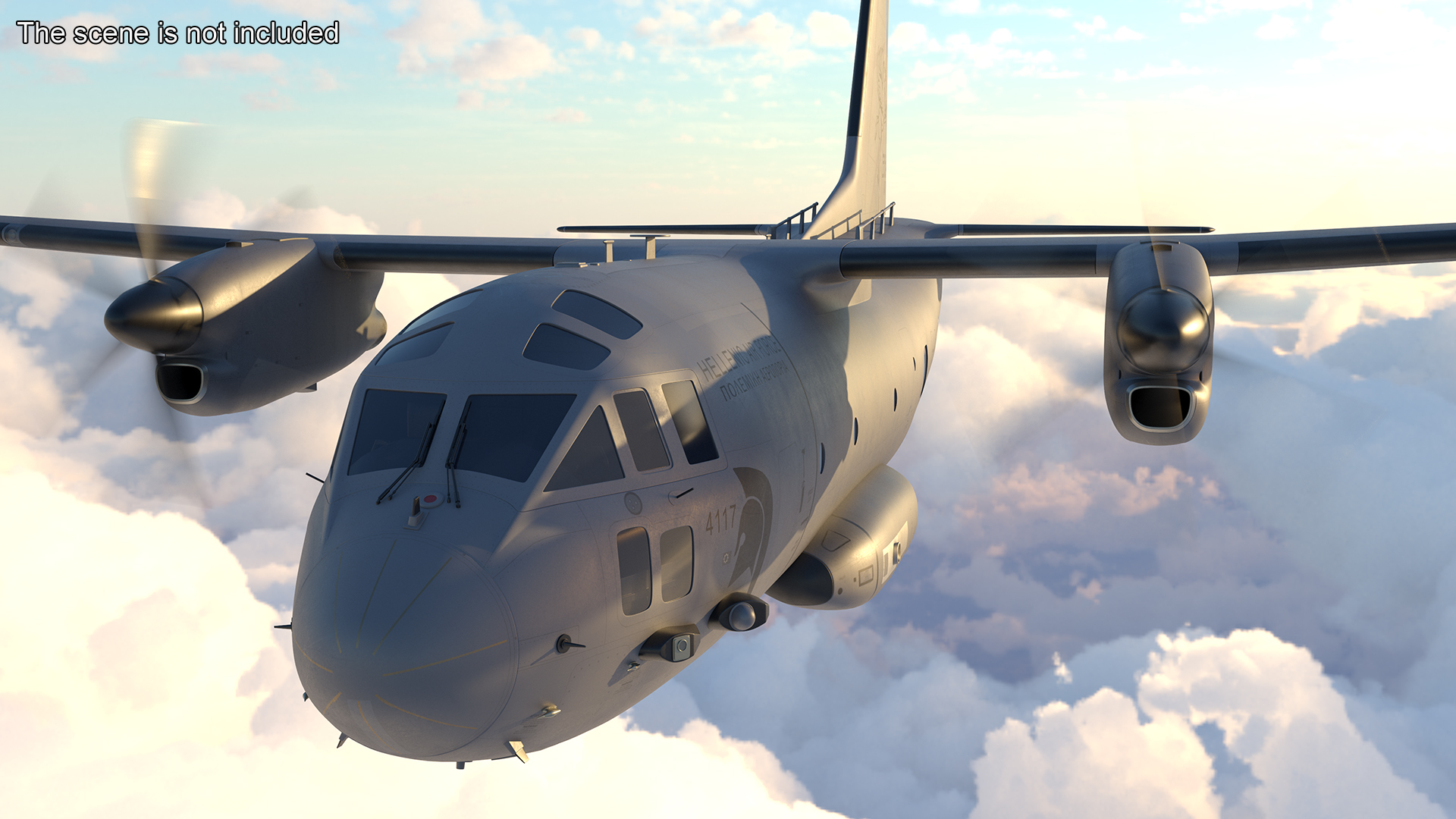 Aircraft Alenia C-27J Spartan Greece Rigged for Cinema 4D 3D