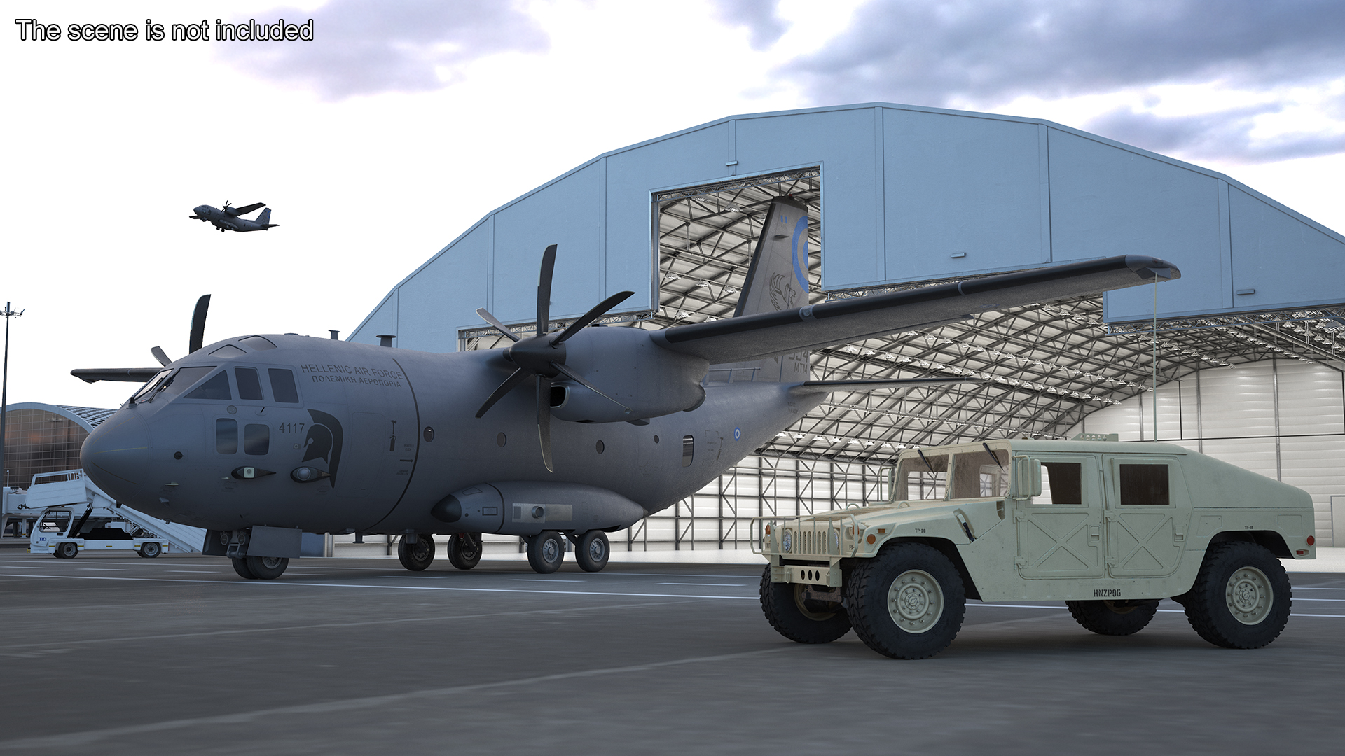 Aircraft Alenia C-27J Spartan Greece Rigged for Cinema 4D 3D